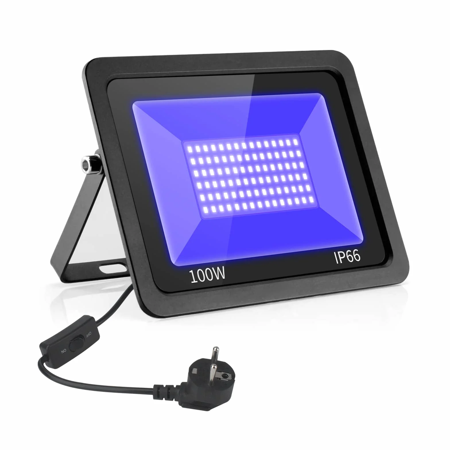 Eleganted 365nm Luz Negra Ultravioleta,100W Foco LED UV IP66 Impermeable Luces Ultravioleta para Fluorescente Pintura,Pinta Corporal,Halloween,GLOW Fiesta,Neón,DJ