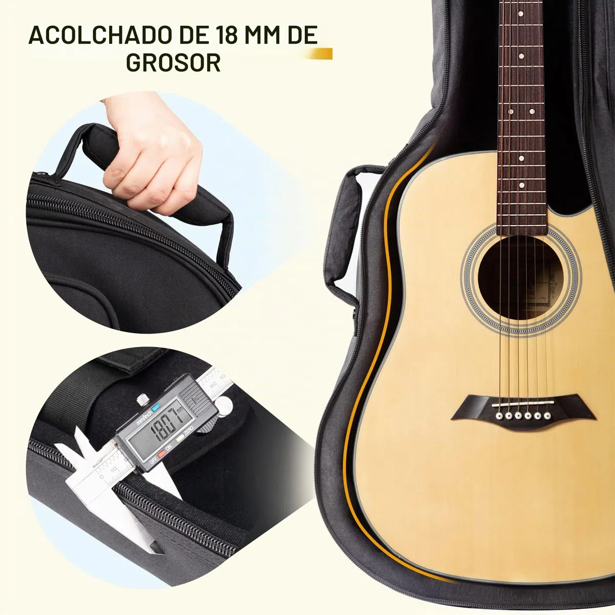 CAHAYA Funda Acolchada para Guitarra (18 mm, Resistente al Agua)