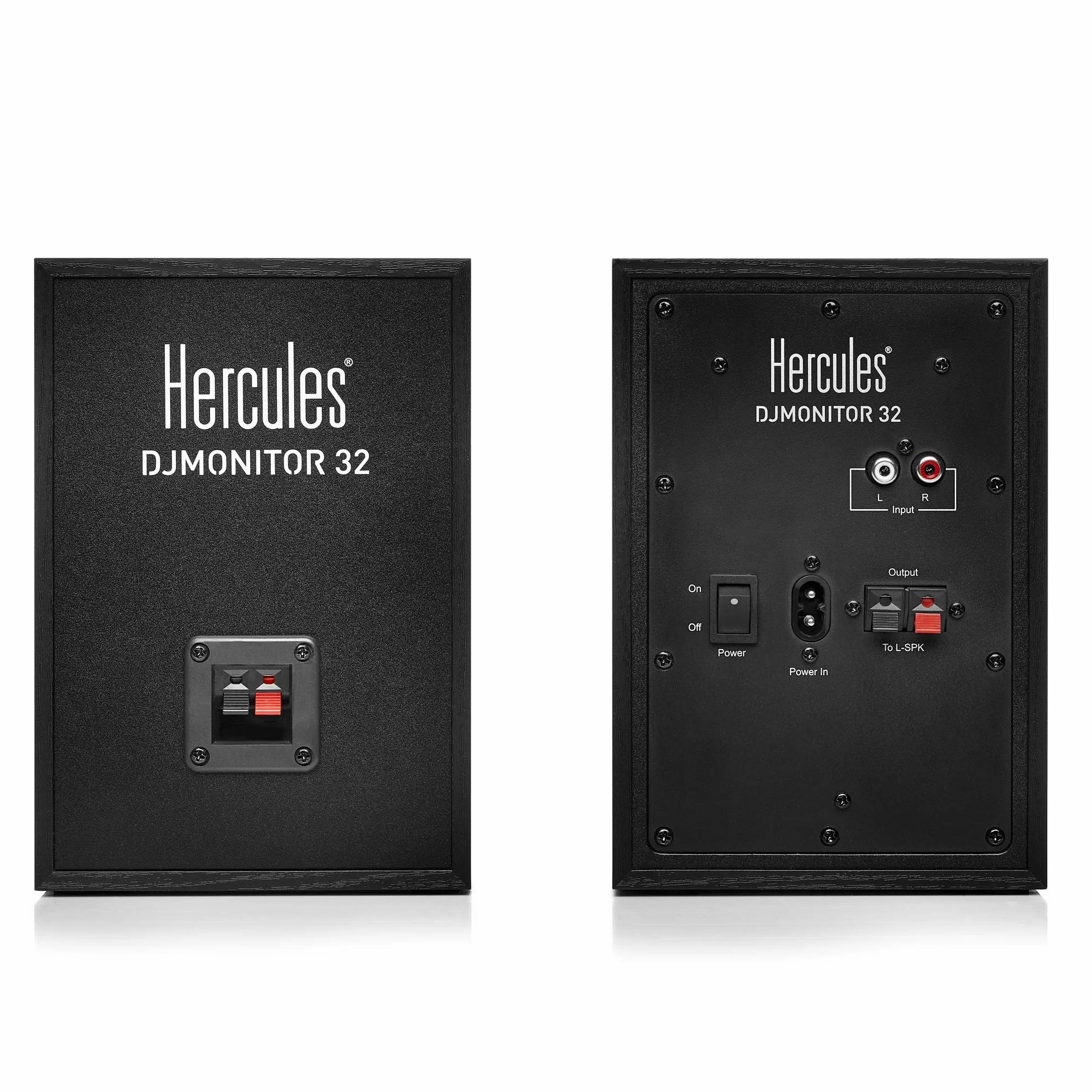 Hercules DJMonitor 32 - Pareja de Altavoces de Monitorización Activos (2 x 15W RMS, Woofers de 3", Ideal para DJ y Home Studio) Negro