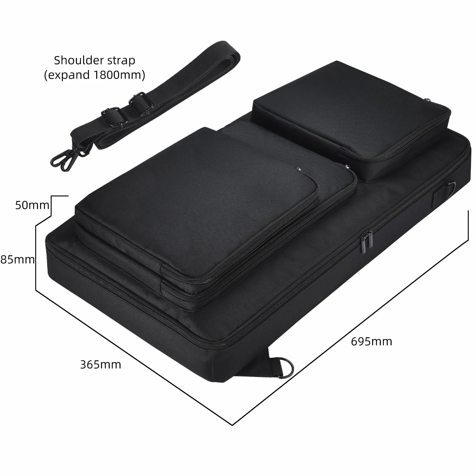 Portátil Controladores de DJ Estuche de Viaje Bolsa de Hombro Mochila Fundas para Pioneer DJ DDJ-FLX6/DDJ SX SX2 SX3 Controladores de DJ,Auriculares,Tableta,Cable,Cargador,Accesorios(Negro)