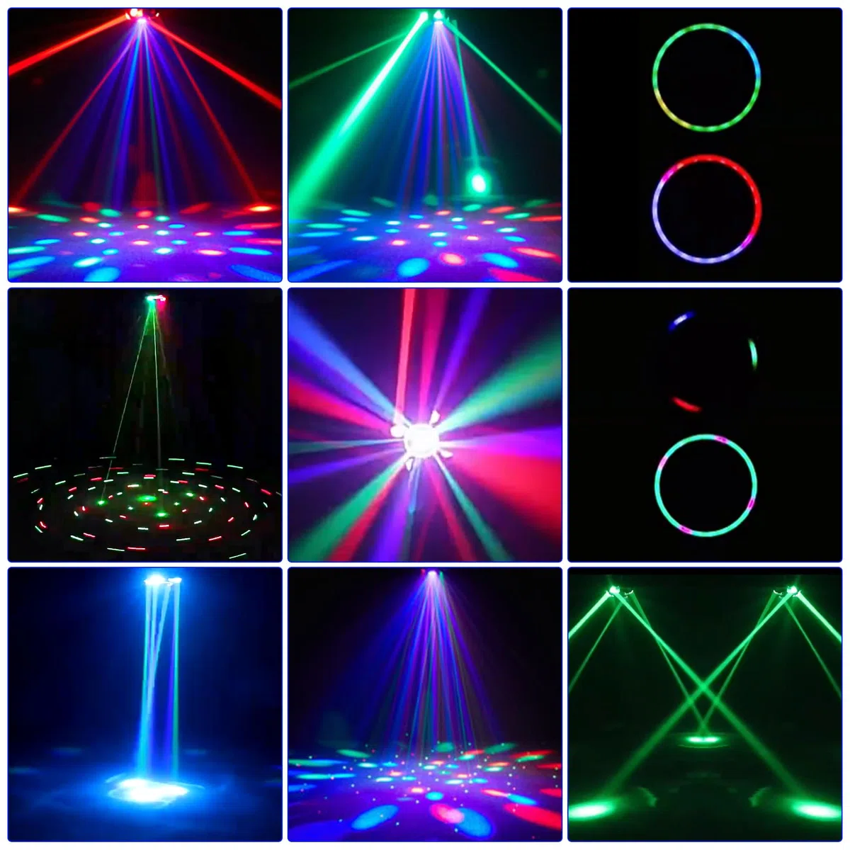 Luces de DJ de cabeza móvil de 4 brazos, luces de fiesta para interiores con control remoto de 120 W RGBW 4 en 1, luz LED DMX512 y luz de discoteca giratoria activada por sonido