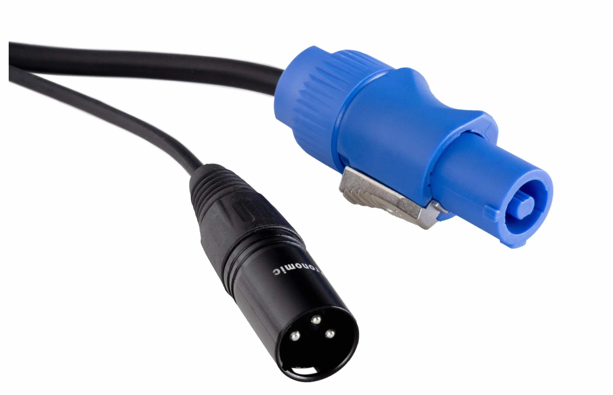 Pronomic Stage EUPPX-20 Cable Híbrido Euro/Powerplug/XLR - Longitud: 20 m - Cable Combinado para Altavoces Activos - Alimentación y señal en uno - Compatible con Powercon/Schuko - Negro