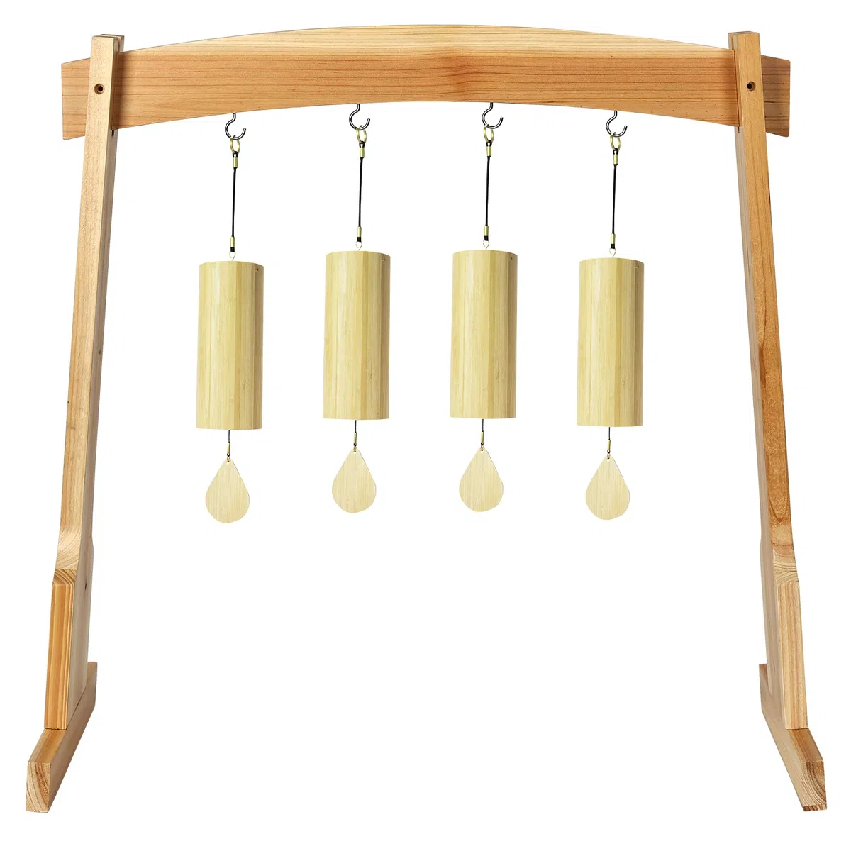 Soportes para gong de 14 pulgadas, soporte de madera para campanillas de viento con base para 1 gong o 4 campanillas, soporte multiusos ligero y portátil, fácil montaje para curación de