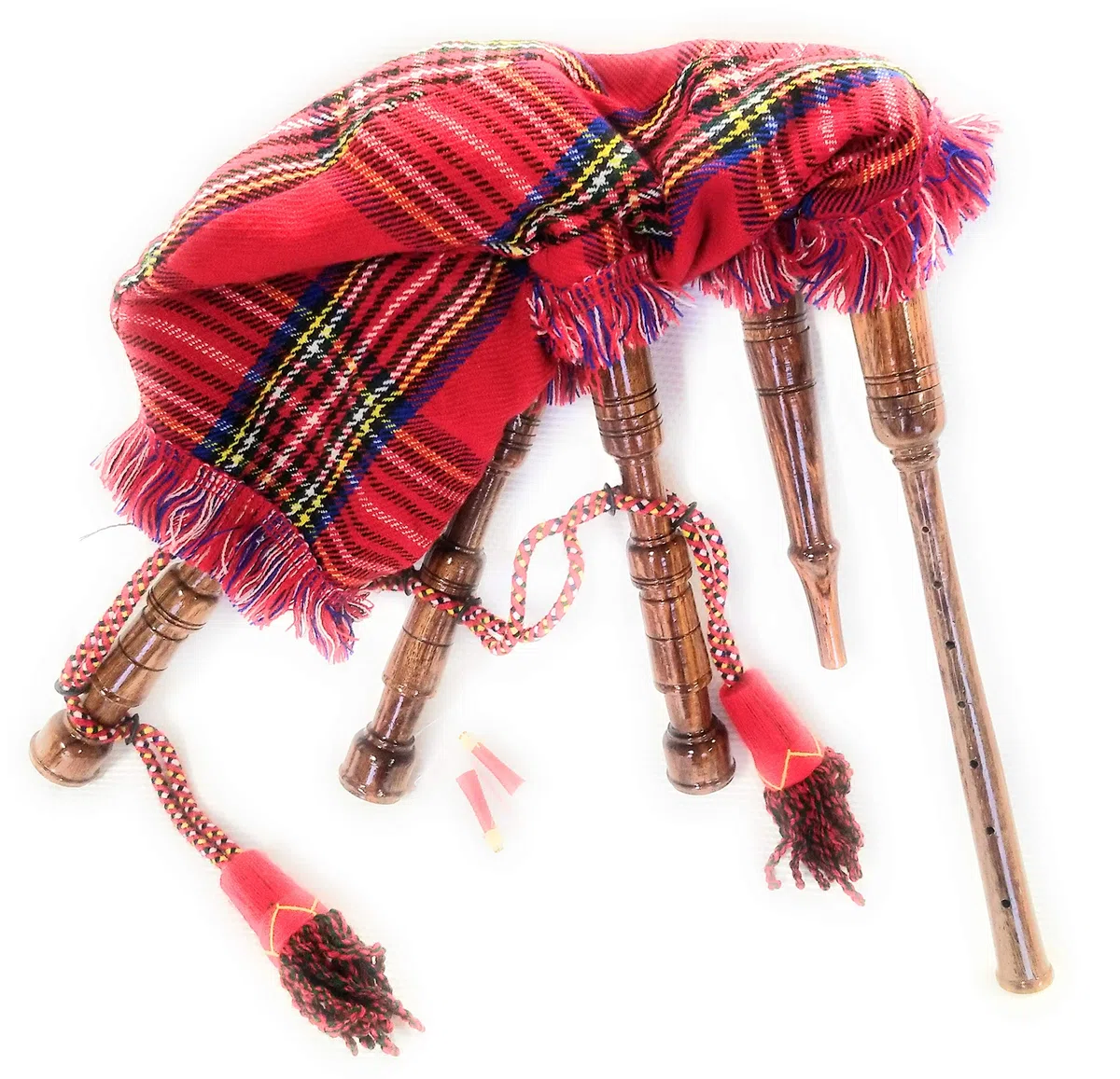 Mini gaita de palisandro irlandés Royal Stewart cubierta y cable de iniciación jugable para principiantes bebés niños junior juguete perfecto regalo set viene con 2 cañas gratis