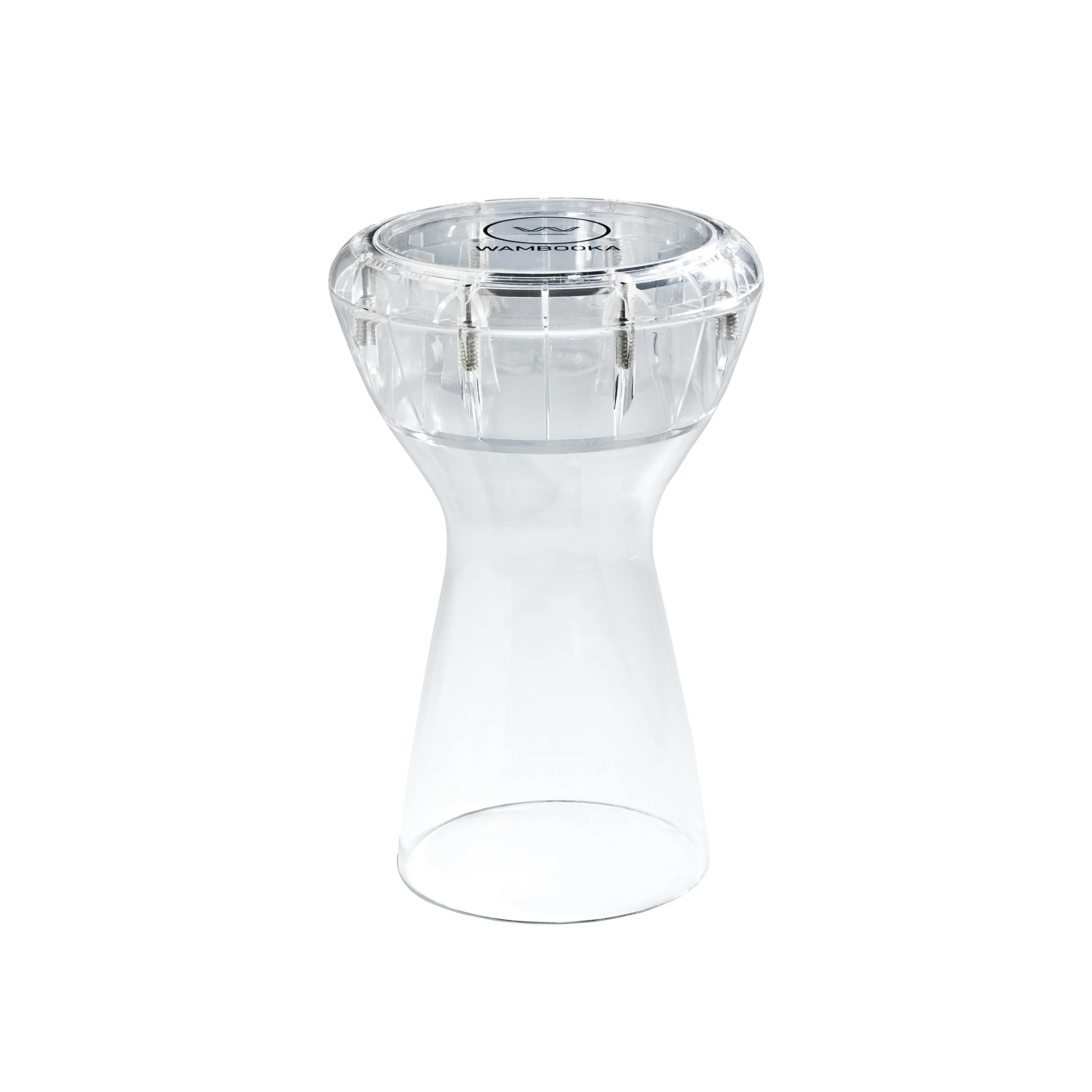 Tambor Darbuka de diamante con cabeza de 8.75 pulgadas, con teclas de afinación de latón y bolsa acolchada de 17 pulgadas de longitud (policarbonato transparente)