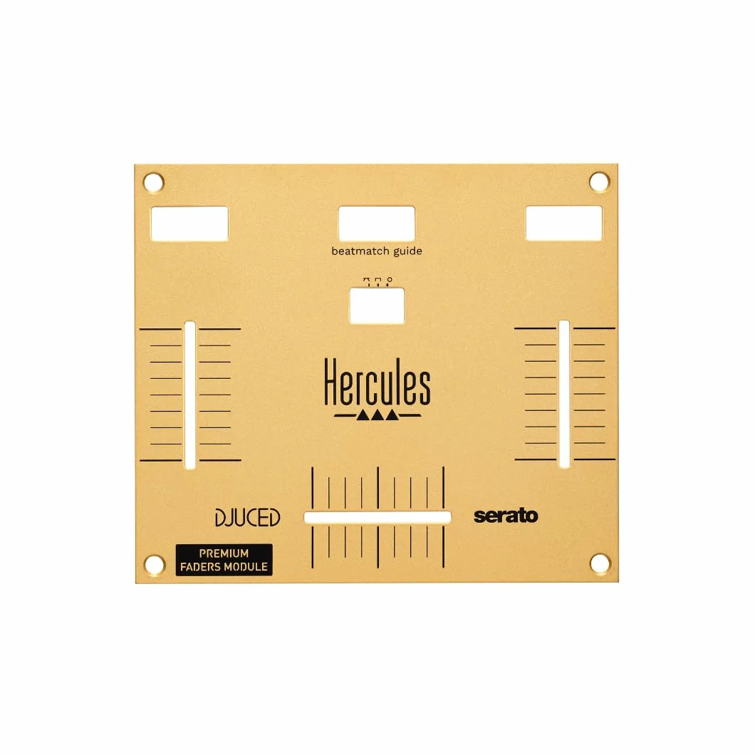 Hercules DJControl Inpulse T7 Premium Fader Module - Módulo de 3 Faders de Alta Gama para Controladora T7 (Deslizamiento Ultra-Suave, Ideal para Scratch, Recambio Oficial) Negro/Dorado