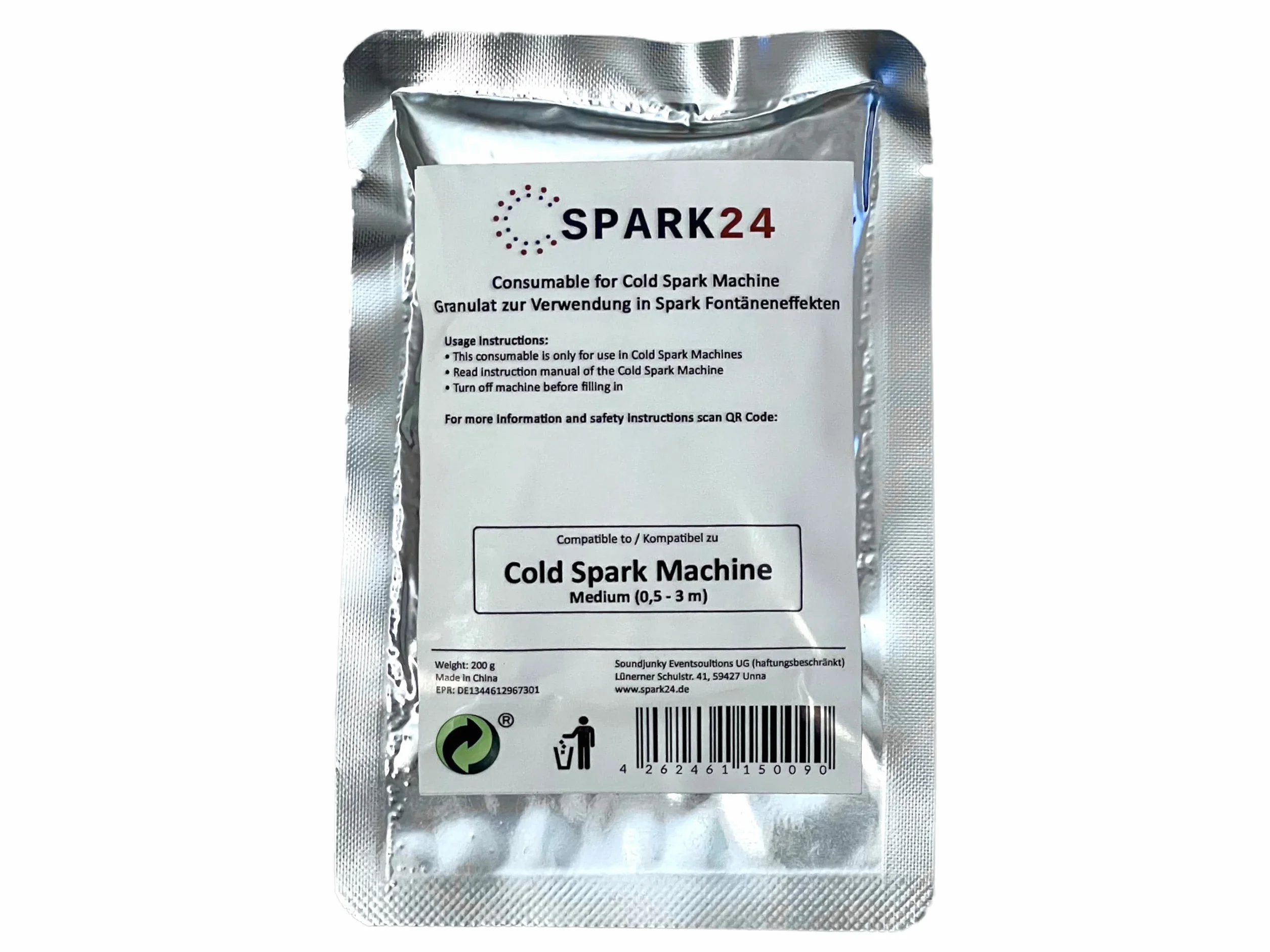 Cold Spark Machine Gránulos para chispas frías chispas de titanio en polvo medio