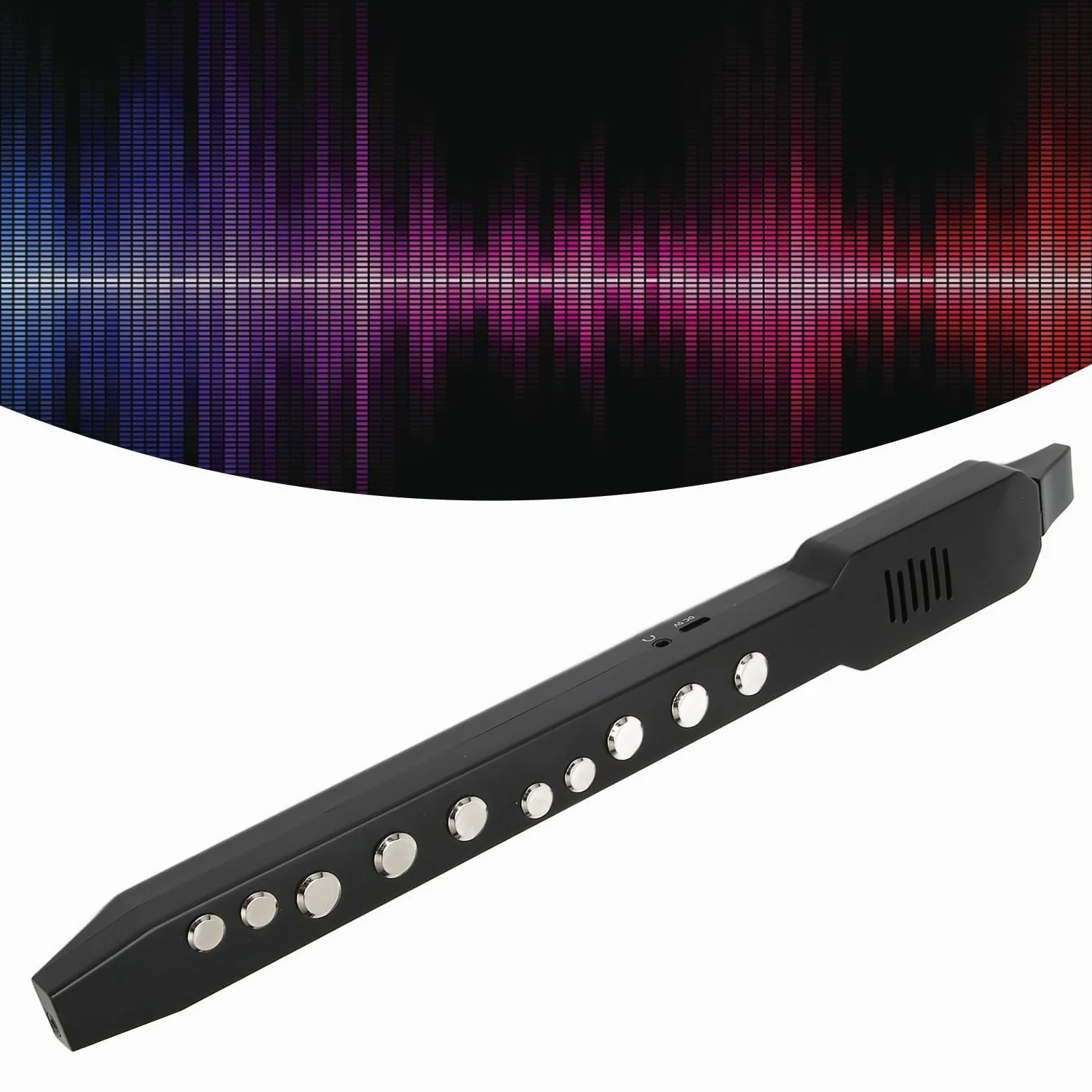 Instrumento de Viento Digital,Mini Set de Saxofón Electrónico con Boquilla Extraíble,Batería Recargable,Conectividad Midi,10 Tonos 12 Acompañamientos (Negro)