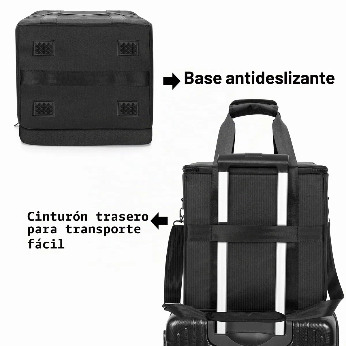 Trunab Bolsa de Transporte para Discos de Vinilo - Capacidad para 60 LP, Estuche con Separadores Extraíbles, Almacenamiento para Viajes