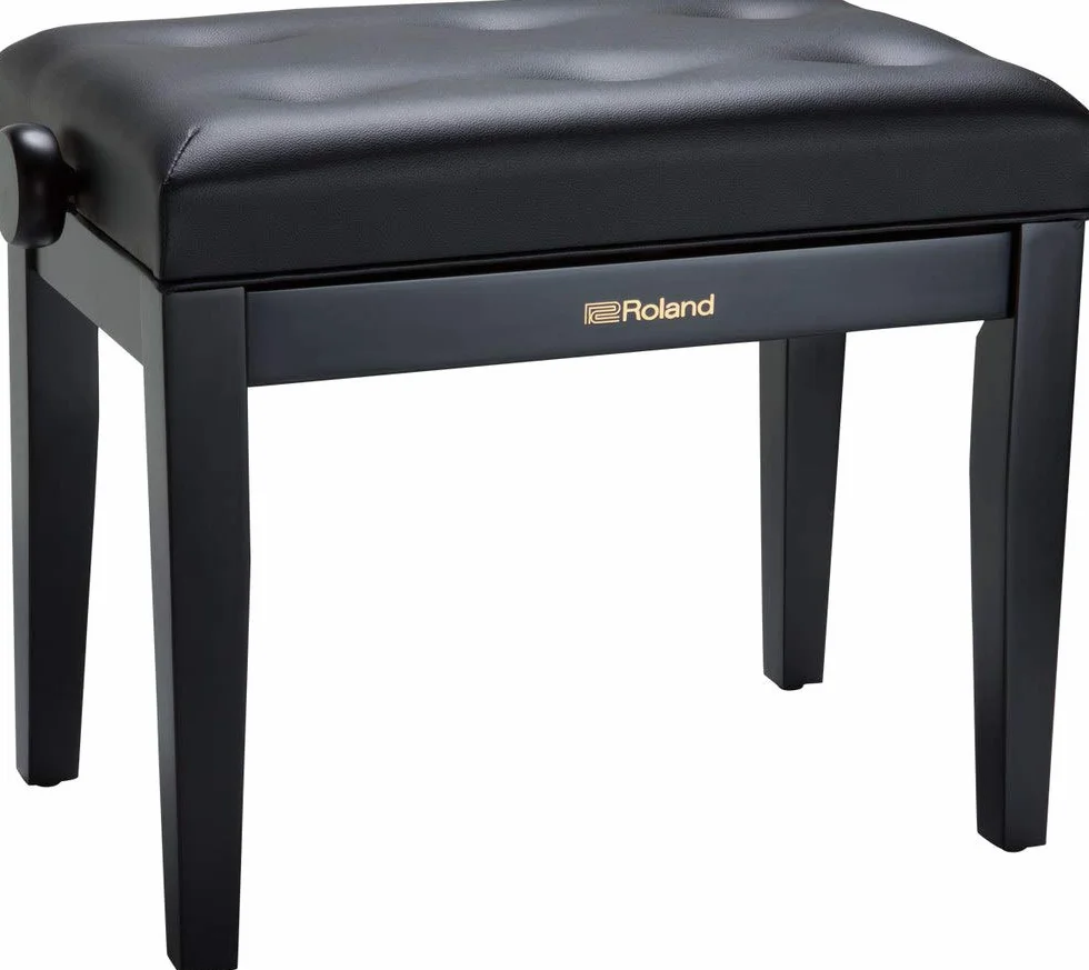 Banco de piano de Roland en negro satinado con asiento de vinilo - RPB-300BK