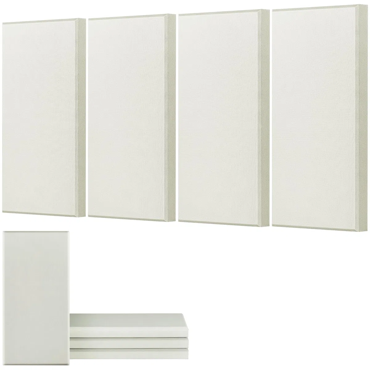VEVOR Paneles Acústicos de Fibra de Vidrio, Paneles de Absorción de Sonido, Insonorizados Autoadhesivos, para Estudios, Oficinas, Cine en Casa, Salas de Reuniones, Beige, 600 x 300 x 50 mm, 4 uds