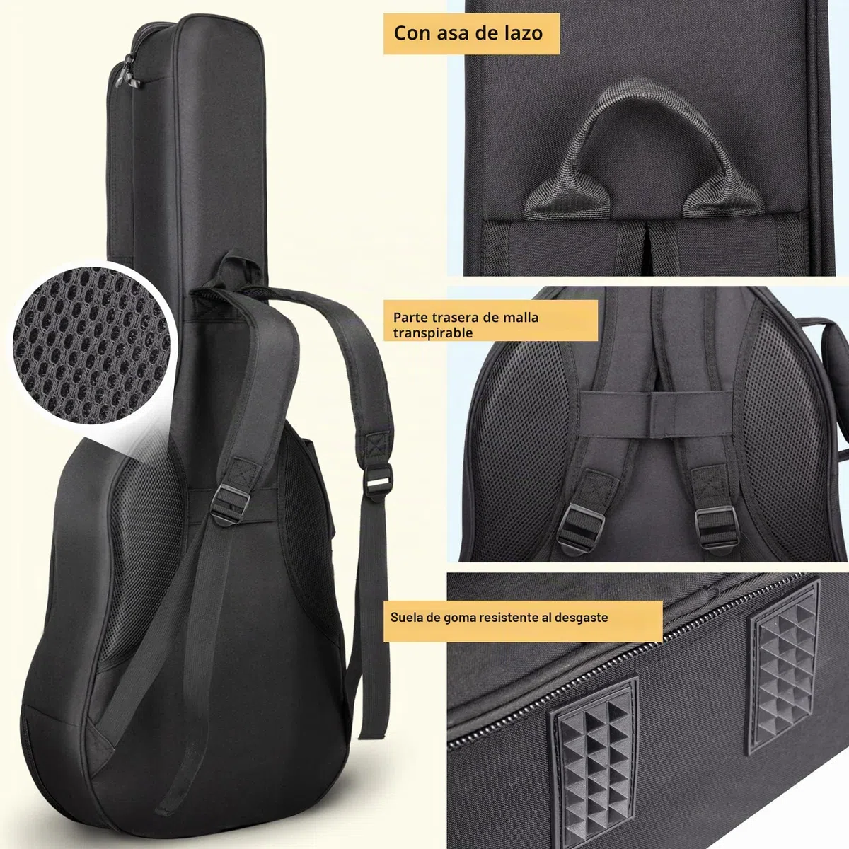 CAHAYA Funda Acolchada para Guitarra (18 mm, Resistente al Agua)