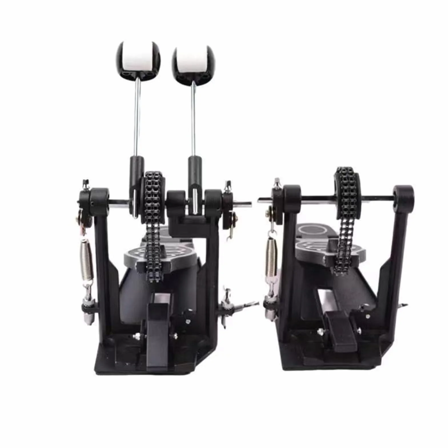 Wisecoco Doble Pedal Bombo, Pedal Doble Bombo Bateria, Pedal de Bombo con Doble Cadena, Patada de Pie de Tambor Profesional de Aluminio y Zinc, Pedal Tambor Doble para Batería y Batería Electrónica