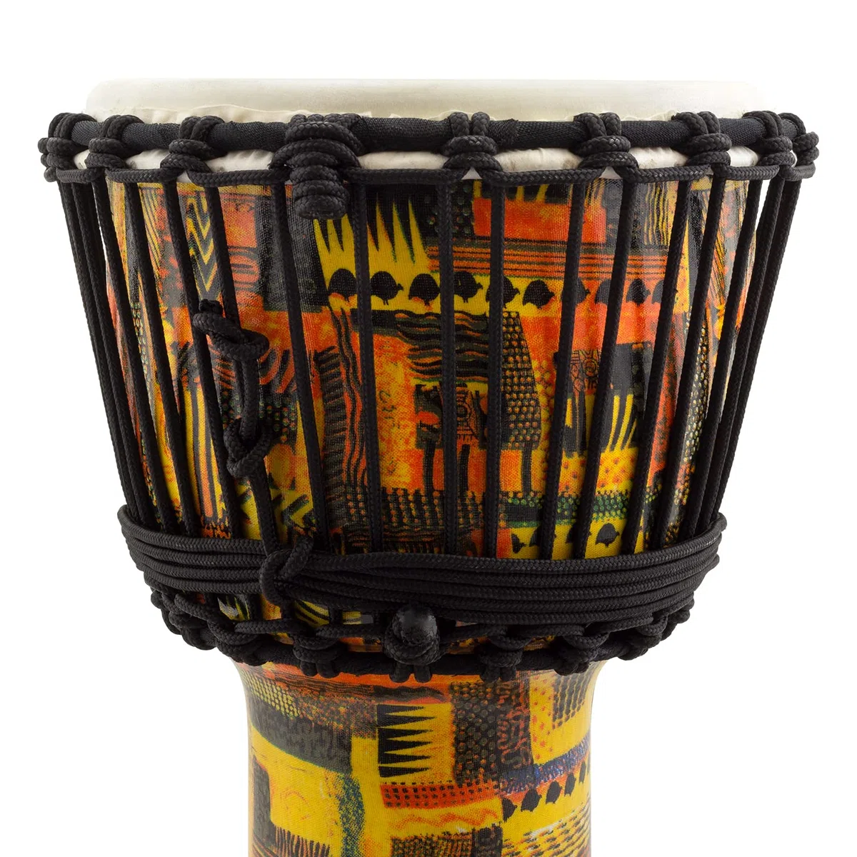 MDJ001-OR - Tambor Djembé (piel de cabra y PVC, 20,3 cm), color naranja