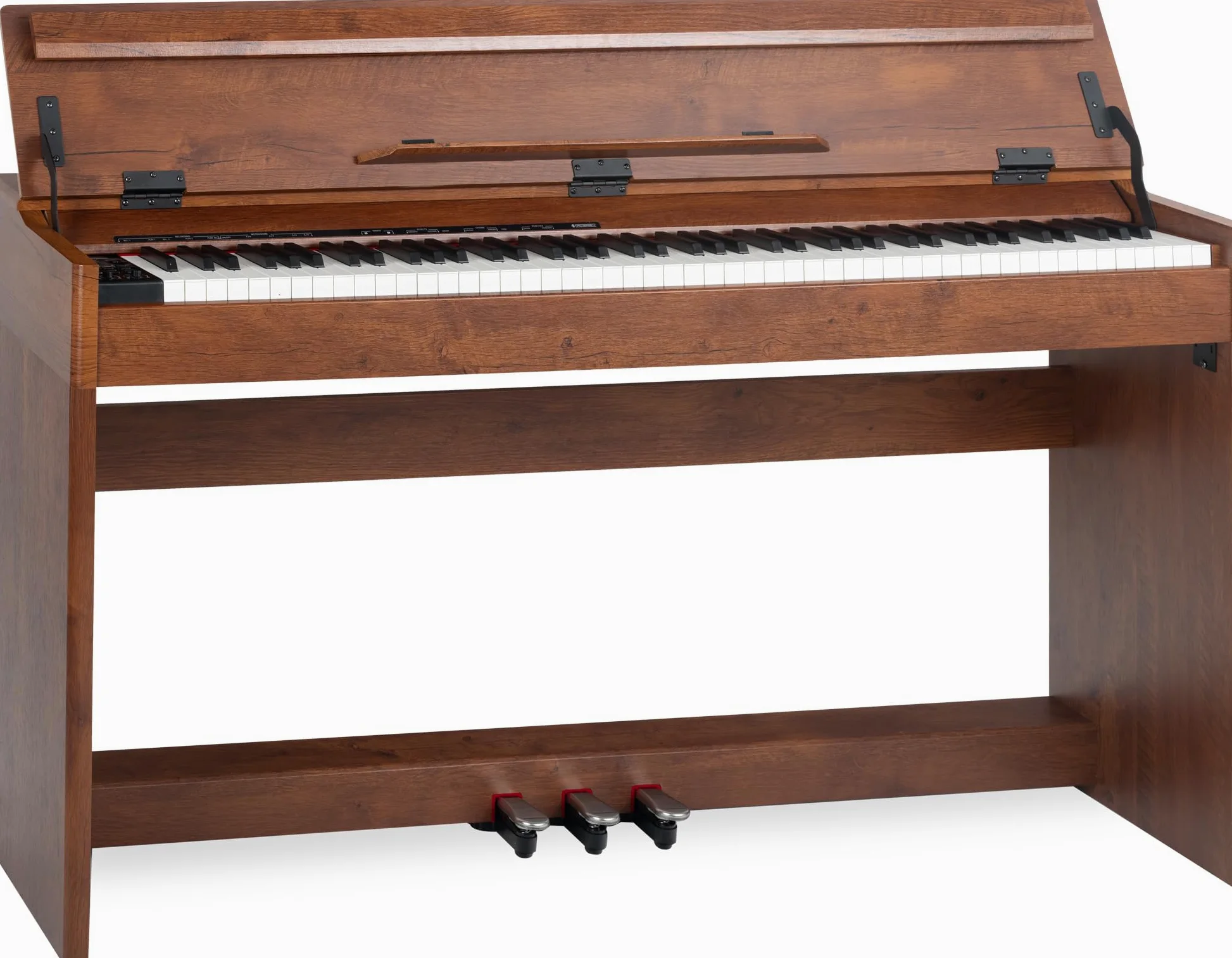 McGrey DP-18 WN Piano digital - 88 teclas contrapesadas con acción de martillo y dinámica táctil - 128 sonidos - Piano elèctrico función dual y split - tapa de teclado - 3 pedales - Tuerca mate