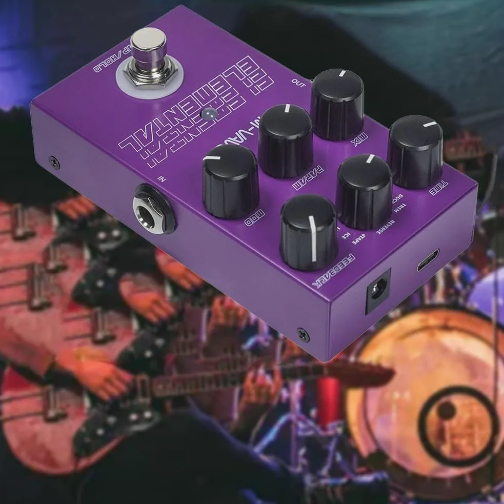 Pedal de efectos de bajo de guitarra de retardo y reverberación, pedal de retardo digital, pedal elemental para M-vave 9 diferentes efectos de guitarra Supporr para TAP