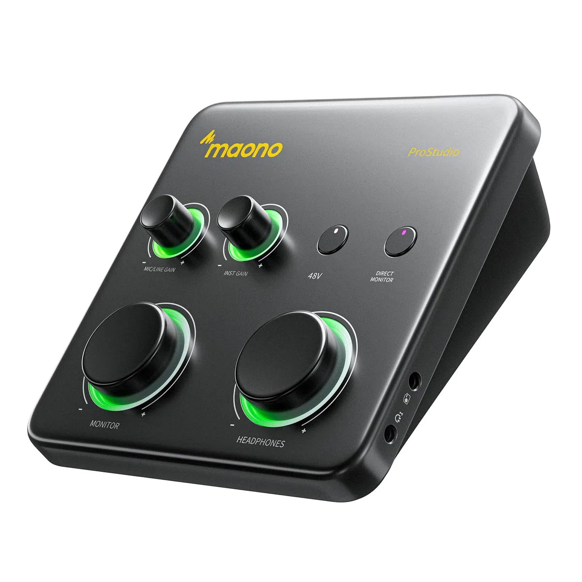 MAONO P1 Interfaz Audio USB Híbrida 70dB Gain | PC/Móvil/iPad/Guitarra, Auto-Gain, Loopback, Silencio, ASIO Enrutamiento, Para Podcast, Streaming, Grabación Móvil Contenidos