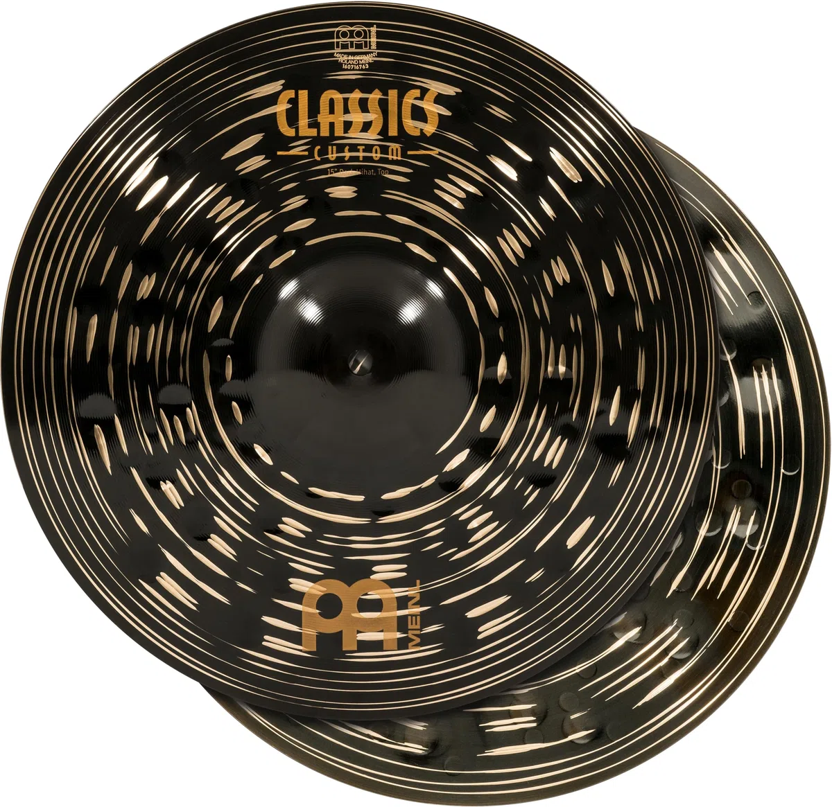 Meinl Cymbals Classics Custom Dark Plato Hihat de 15 pulgadas (38,10cm) Platillos de Batería - Pareja - Bronce B12, Acabado Oscuro (CC15DAH)