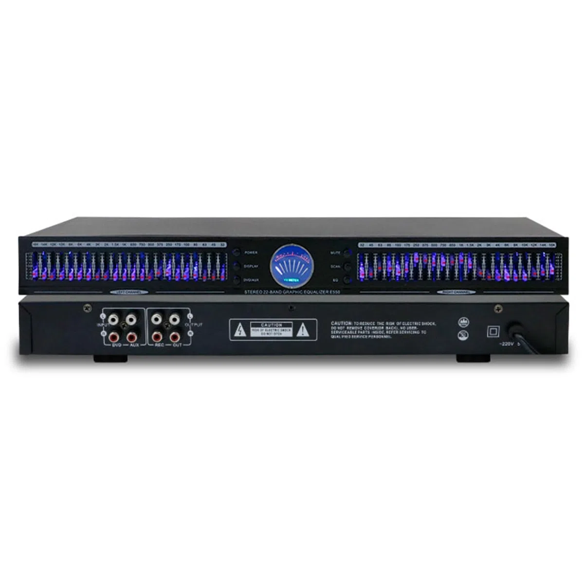 Ecualizador Digital de 22 Bandas, Ecualizador gráfico de Doble Canal, Ecualizador gráfico estéreo de Audio Digital con 10 Efectos preestablecidos, Ajuste de Graves, Medios y Agudos