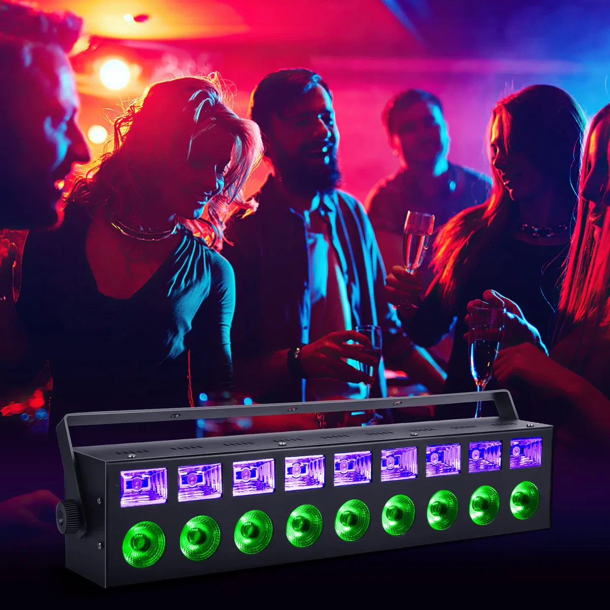LED Wallwasher 63W RGBW UV, Barra de Luz DMX Con Efectos Para Fiestas, Escenario, Navidad, Halloween, DJ, Club Nocturno y Bodas (1pcs UV+RGBW)