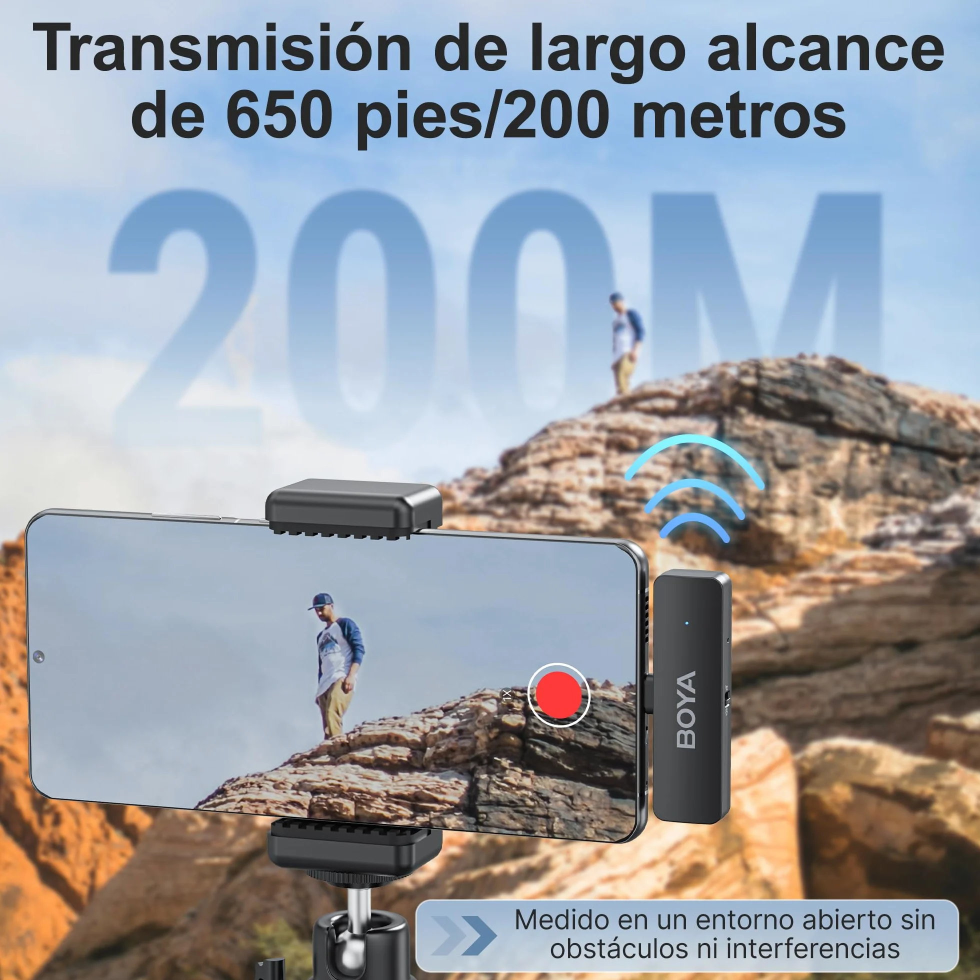 BOYA BY-V4U - Micrófono inalámbrico Lavalier para iPhone 15, Android Tipo C, teléfono Inteligente, micrófono de Solapa inalámbrico con Clip para grabación de Video, Podcast, entrevista, transmisión