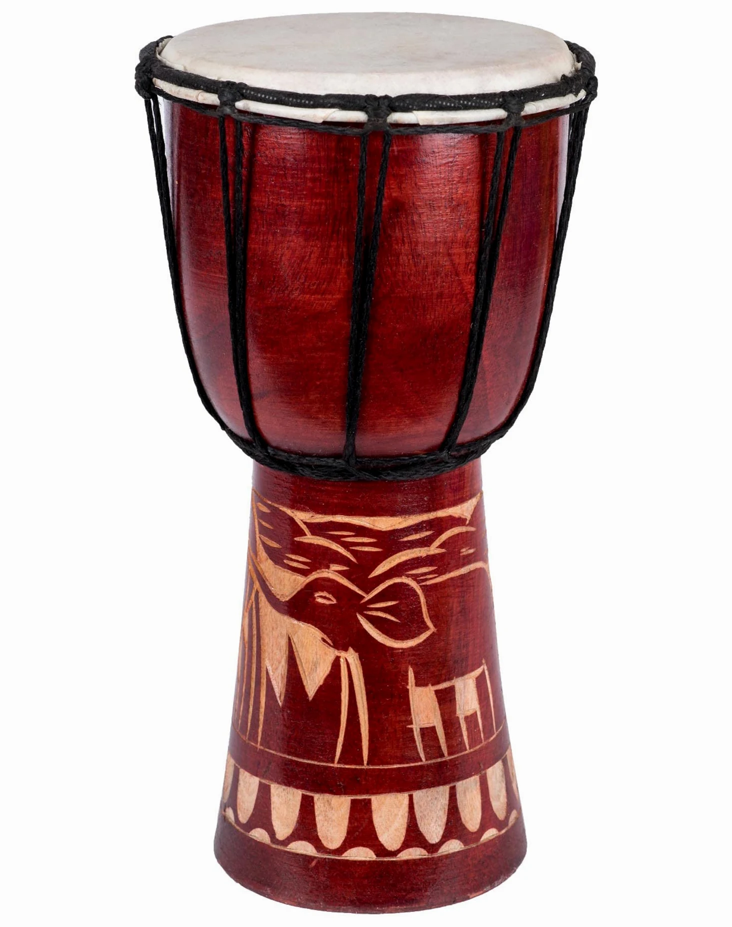 Tambor bongo djembe grande de 60 cm elefante marrón sonido superior de comercio justo