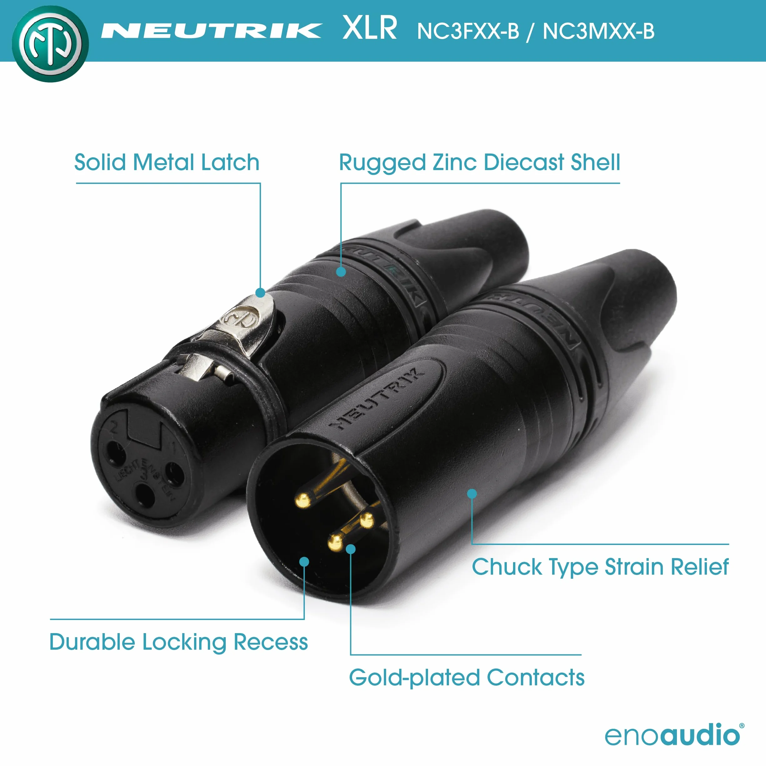 enoaudio Mogami 2930 Insert Cable | Neutrik 6,3mm TRS – XLR (IN,OUT) | HiFi - 1,0 m