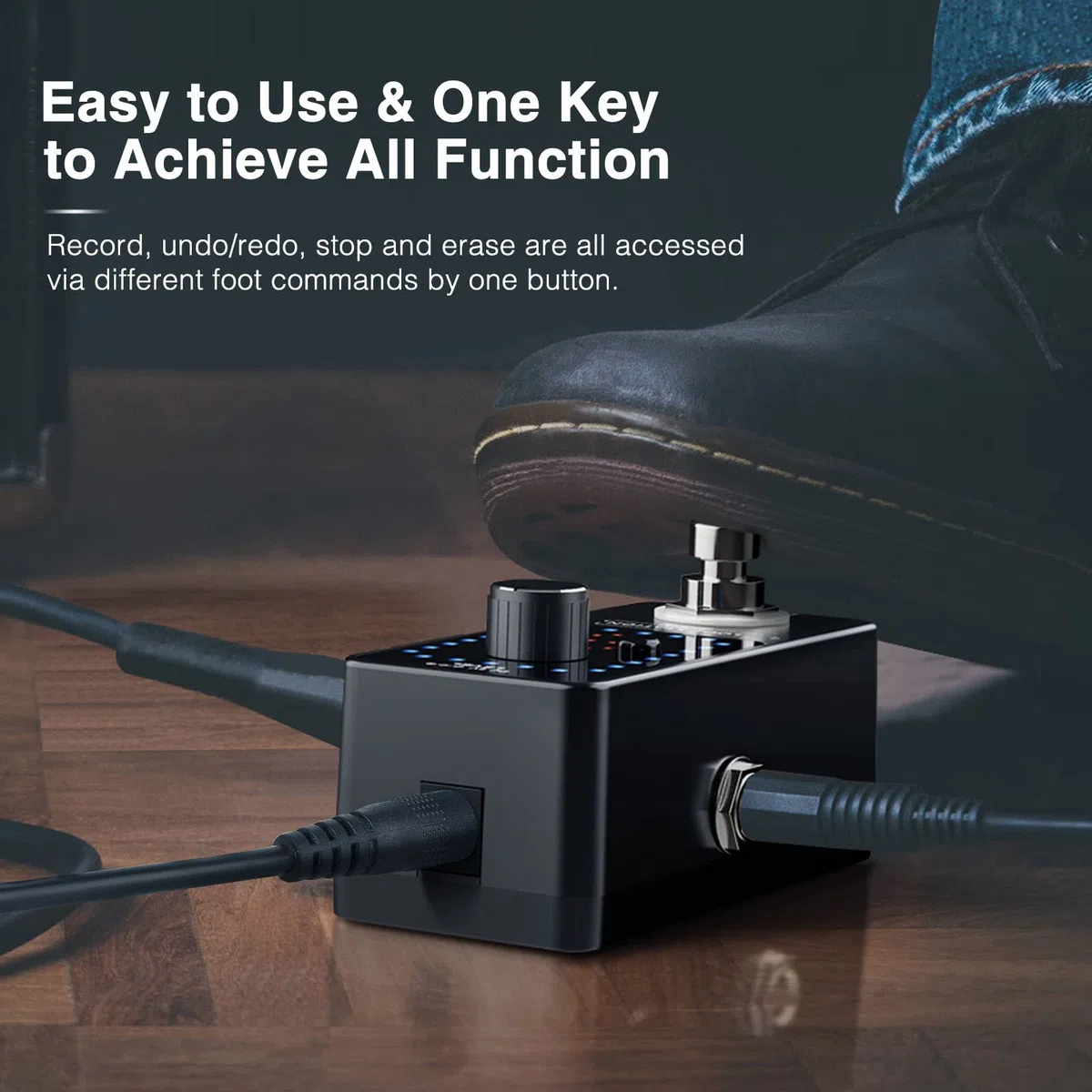 LEKATO Pedal de efecto Looper para guitarra, función de afinador de pedal de 9 bucles, con cable USB para guitarra eléctrica, bajo, guitarra