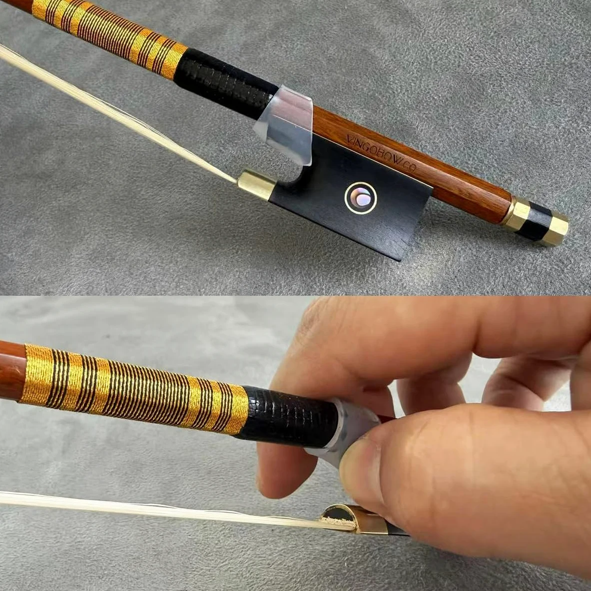 Violín Pernambuco vingobow una multa, luz cálida, Gran Equilibrio. Así Flexible y respuesta rápida, buena rana de madera de ébano con totalmente latón Aolly, arte nº 810 V