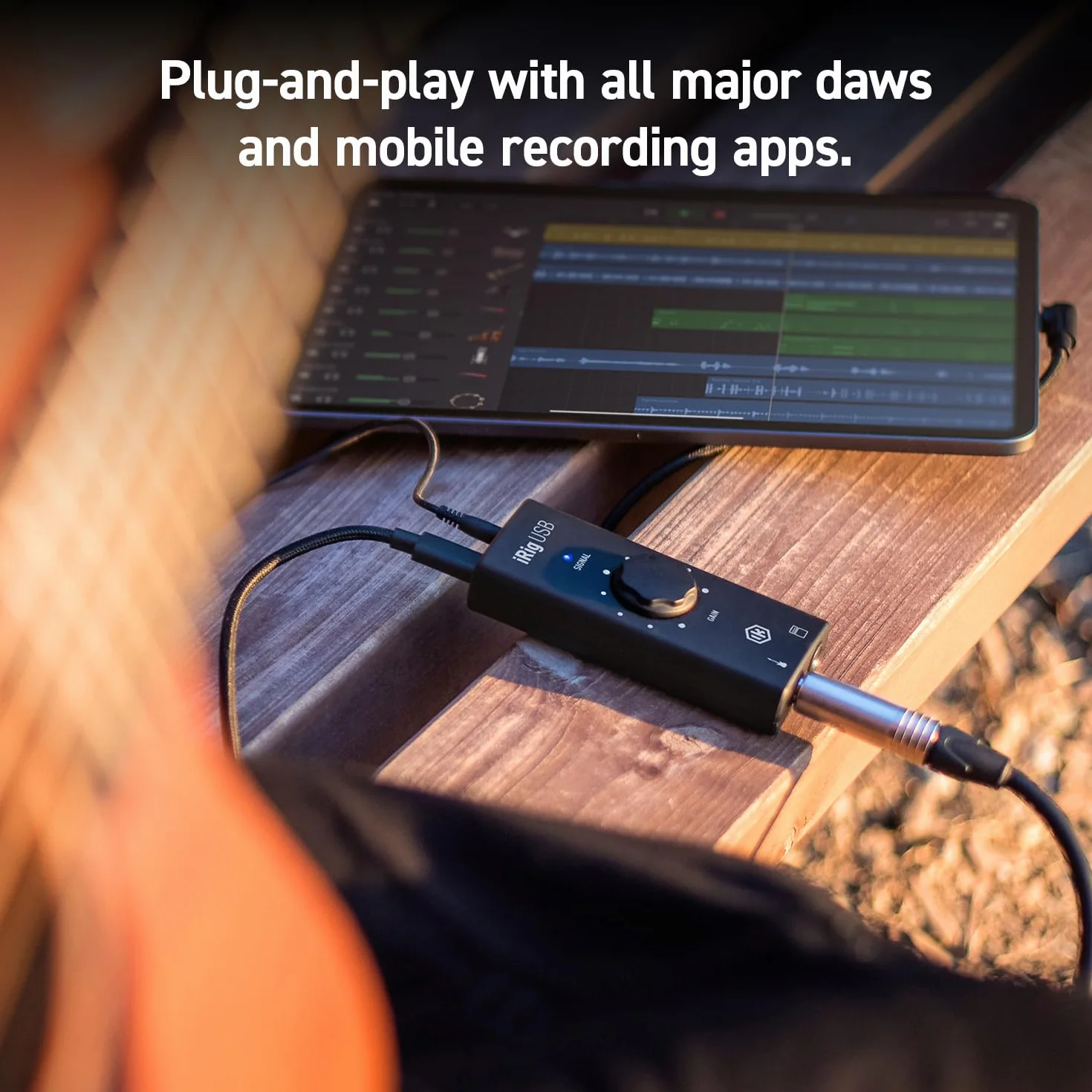 IK Multimedia iRig - Interfaz USB de audio para guitarra, equipo de estudio de grabación de música de 24 bits y 48 kHz, incluye cable USB C para iPad, Mac y PC, accesorios de guitarra, dispositivo de