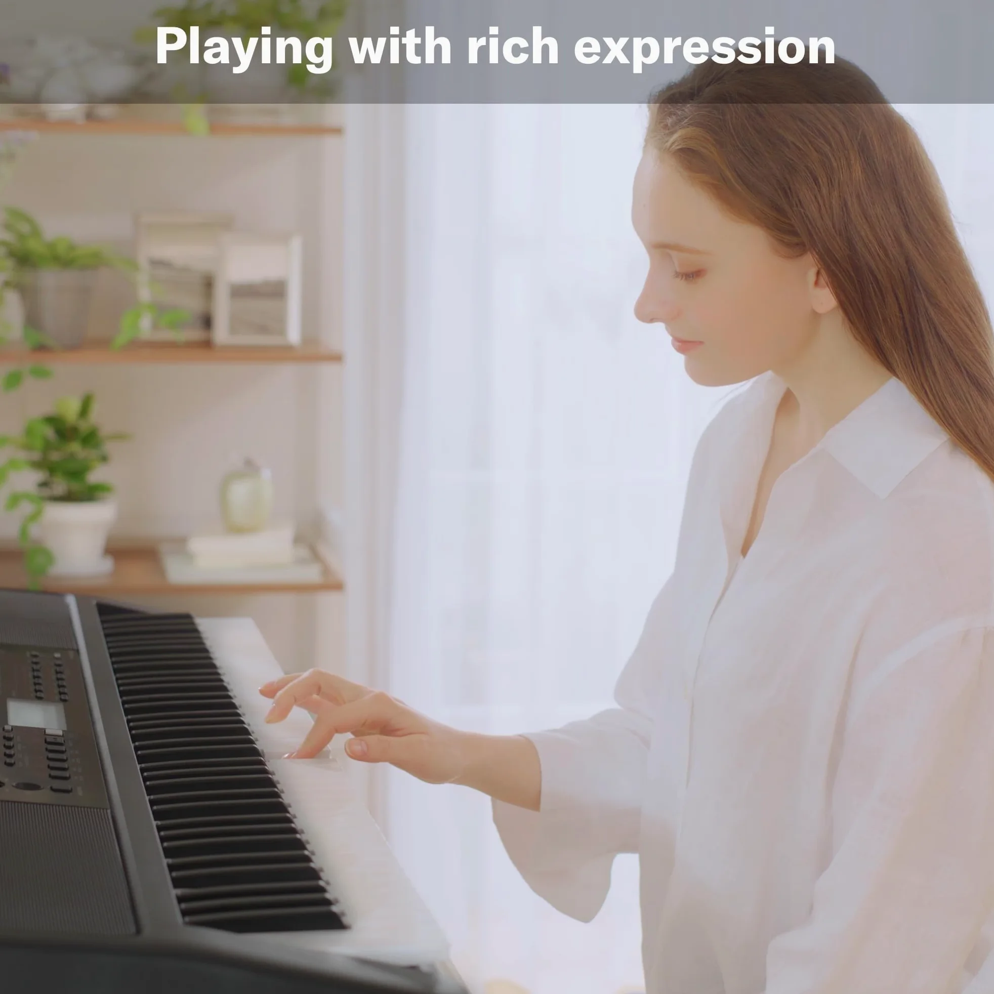 Yamaha PSR-EW320 Teclado portátil para principiantes, 650 voces de instrumentos auténticos y 76 teclas sensibles a la pulsación con polifonía de 48 notas, incluye 2 clases online