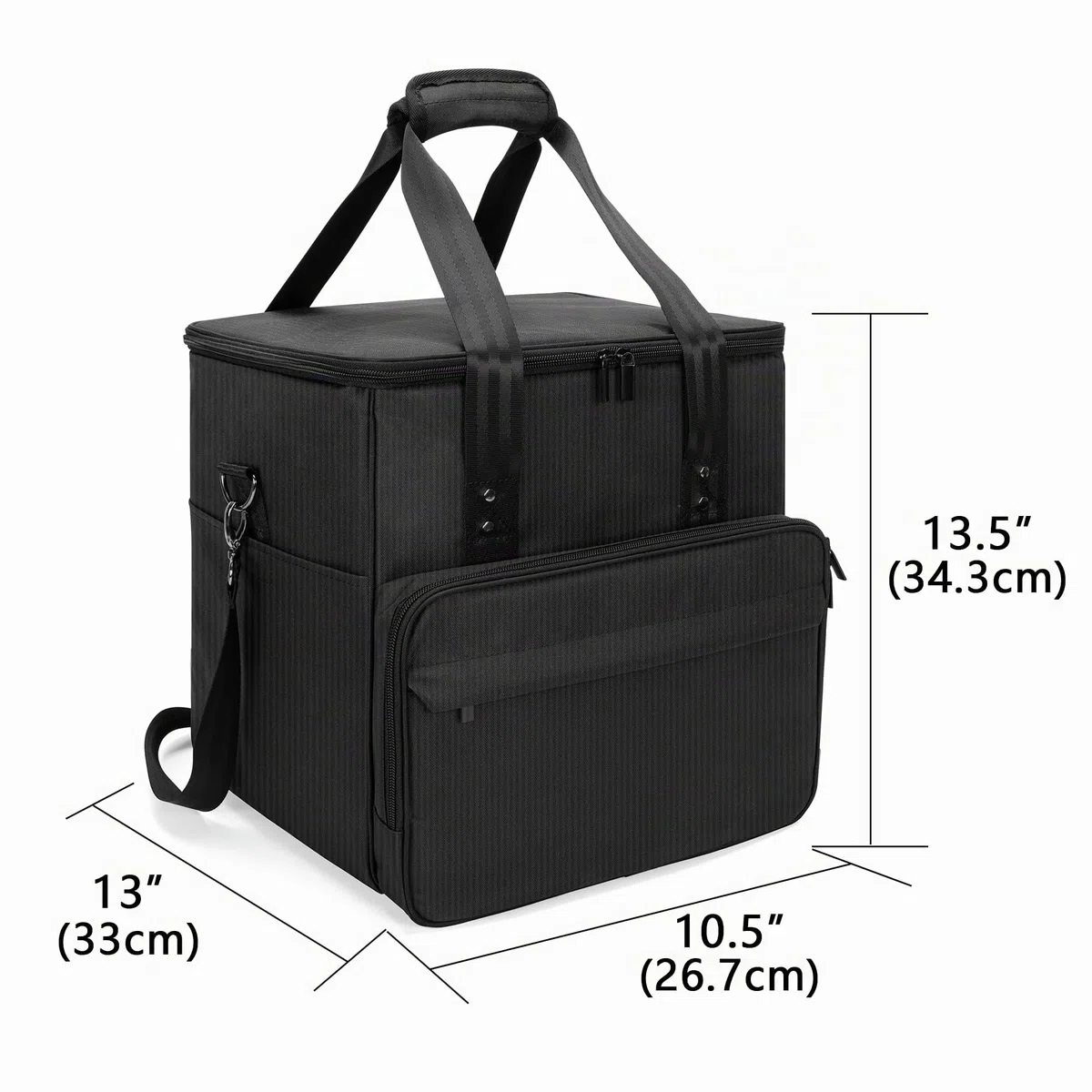 Trunab Bolsa de Transporte para Discos de Vinilo - Capacidad para 60 LP, Estuche con Separadores Extraíbles, Almacenamiento para Viajes