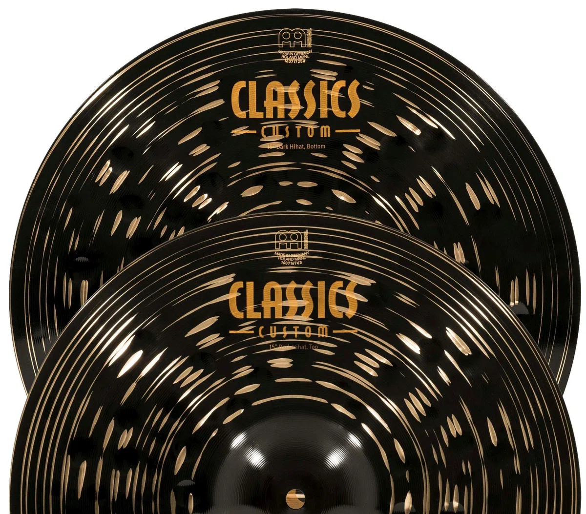 Meinl Cymbals Classics Custom Dark Plato Hihat de 15 pulgadas (38,10cm) Platillos de Batería - Pareja - Bronce B12, Acabado Oscuro (CC15DAH)