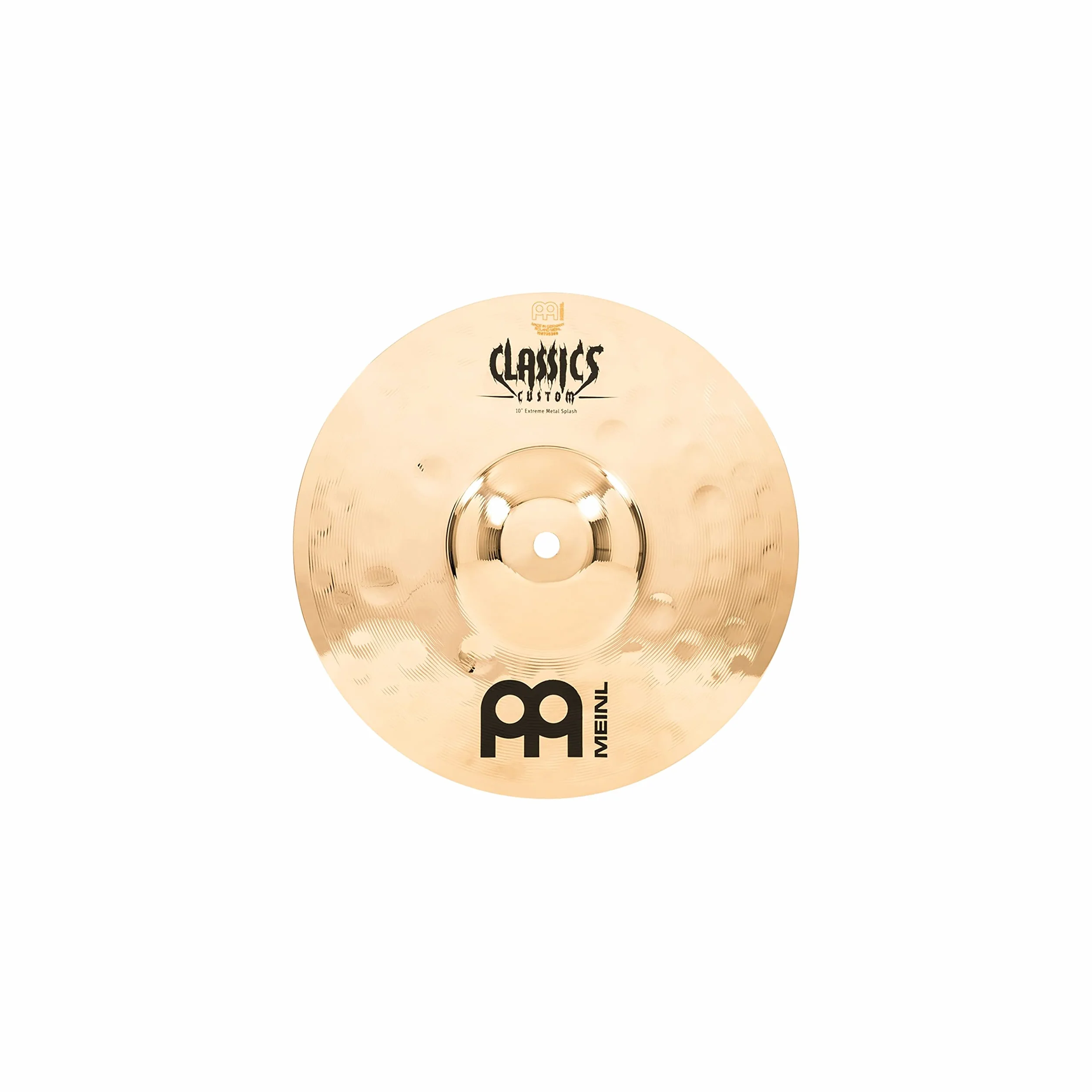 Meinl Cymbals Classics Custom Extreme Metal Plato Splash de 10 pulgadas (25,40cm) Platillos de Batería - Bronce B12, Acabado Brillante (CC10EMS-B)