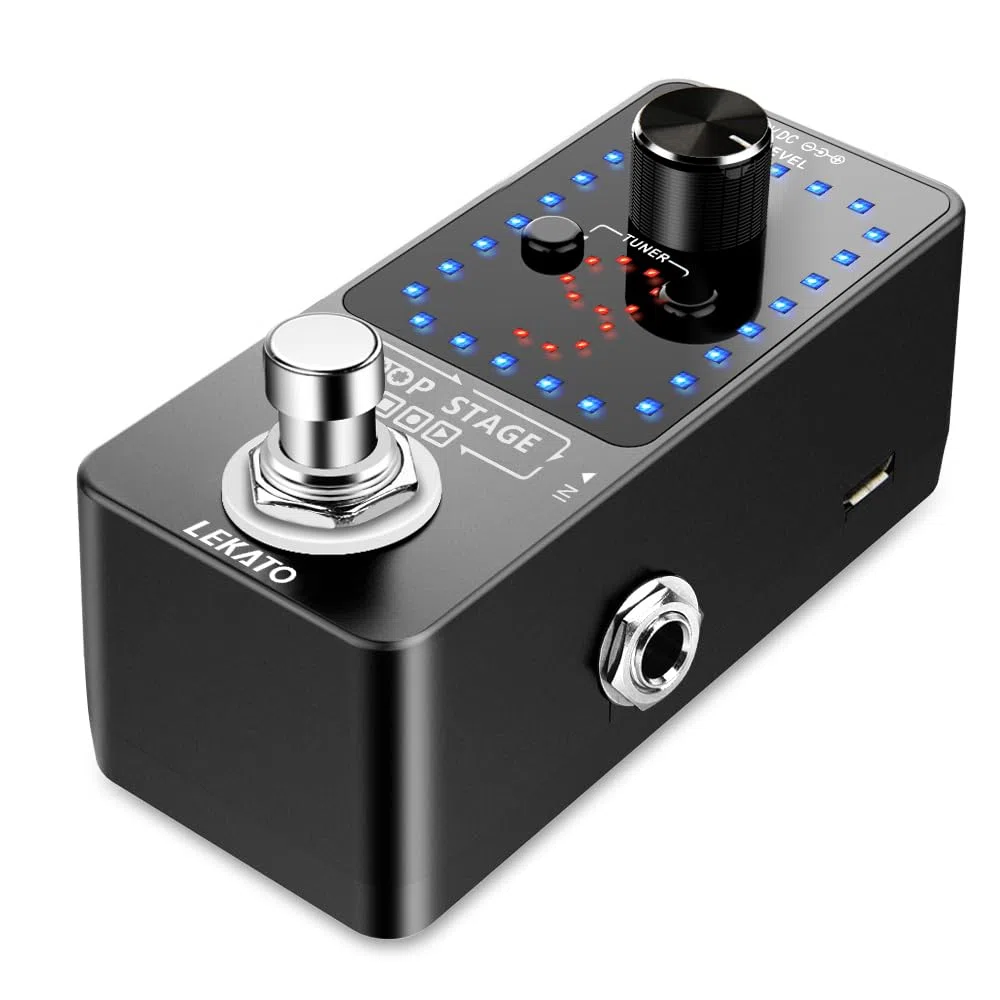 LEKATO Pedal de efecto Looper para guitarra, función de afinador de pedal de 9 bucles, con cable USB para guitarra eléctrica, bajo, guitarra