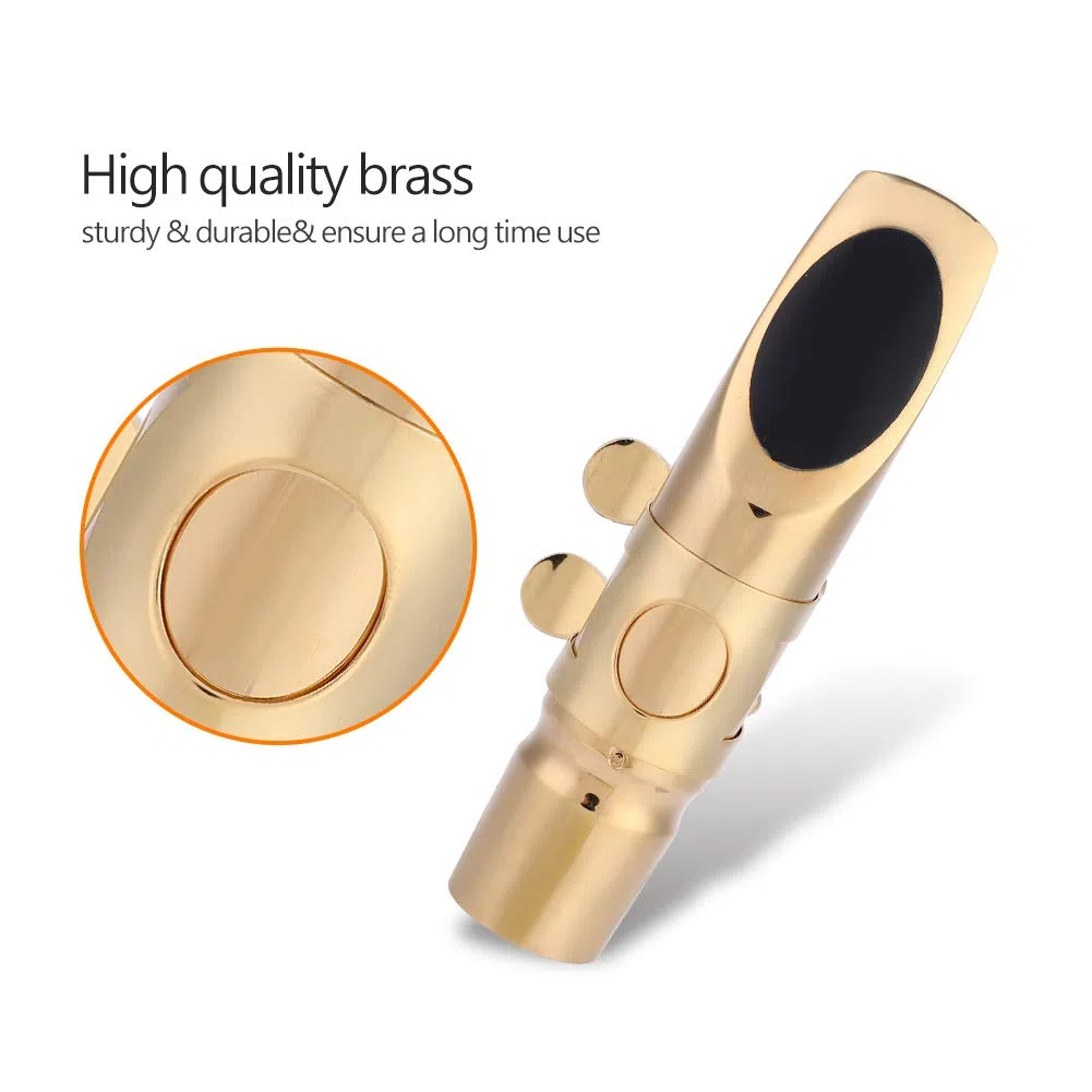 Boquilla de Saxofón EB Alto 6C, Boquilla de Latón Profesional con Almohadillas, Accesorios de Saxofón Estable para Principiantes, Instrumento Musical Portátil
