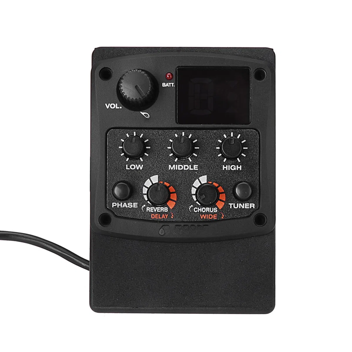 Cherub G-Tone GT-6 - Preamplificador de guitarra acústica, ecualizador piezoeléctrico, ecualizador de 3 bandas, sintonizador LCD con reverb/delay/coro/efectos amplios