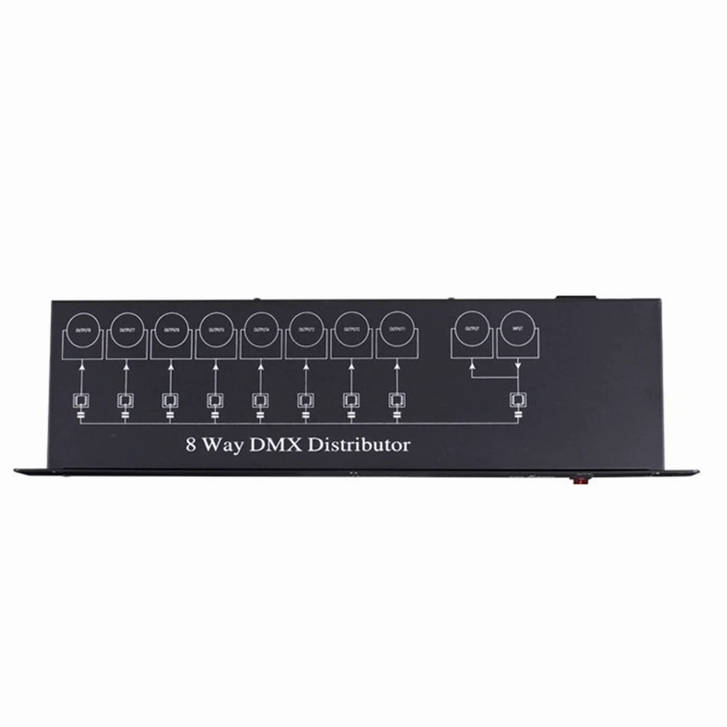 DMX512 - Divisor de luz de escenario profesional para amplificador de señal de luz, distribuidor DMX de 8 vías para equipos de escenario
