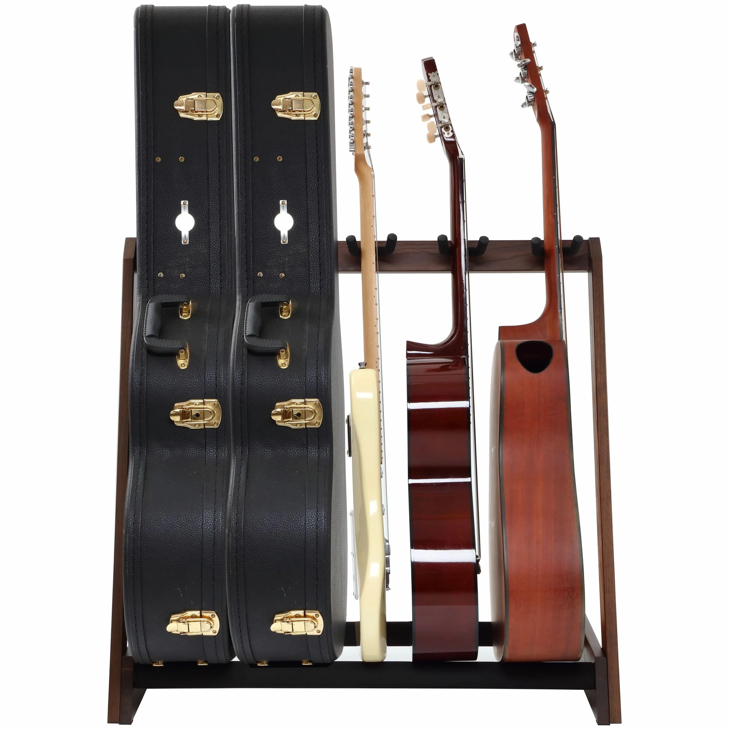 Nefelibata Soporte de Guitarra Multiusos 5 Soportes Soporte de Guitarra de Madera para Guitarras y Estuches, Guitarras Eléctricas, Guitarras Acústicas, Guitarras Bajos, Cellos - Fresno Alemán