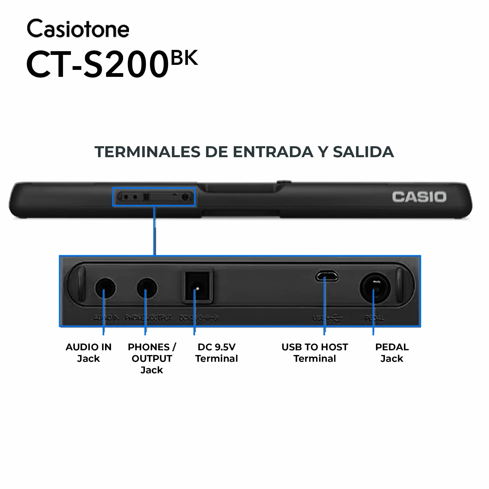 Casio CT-S200BK - Teclado de piano, Negro