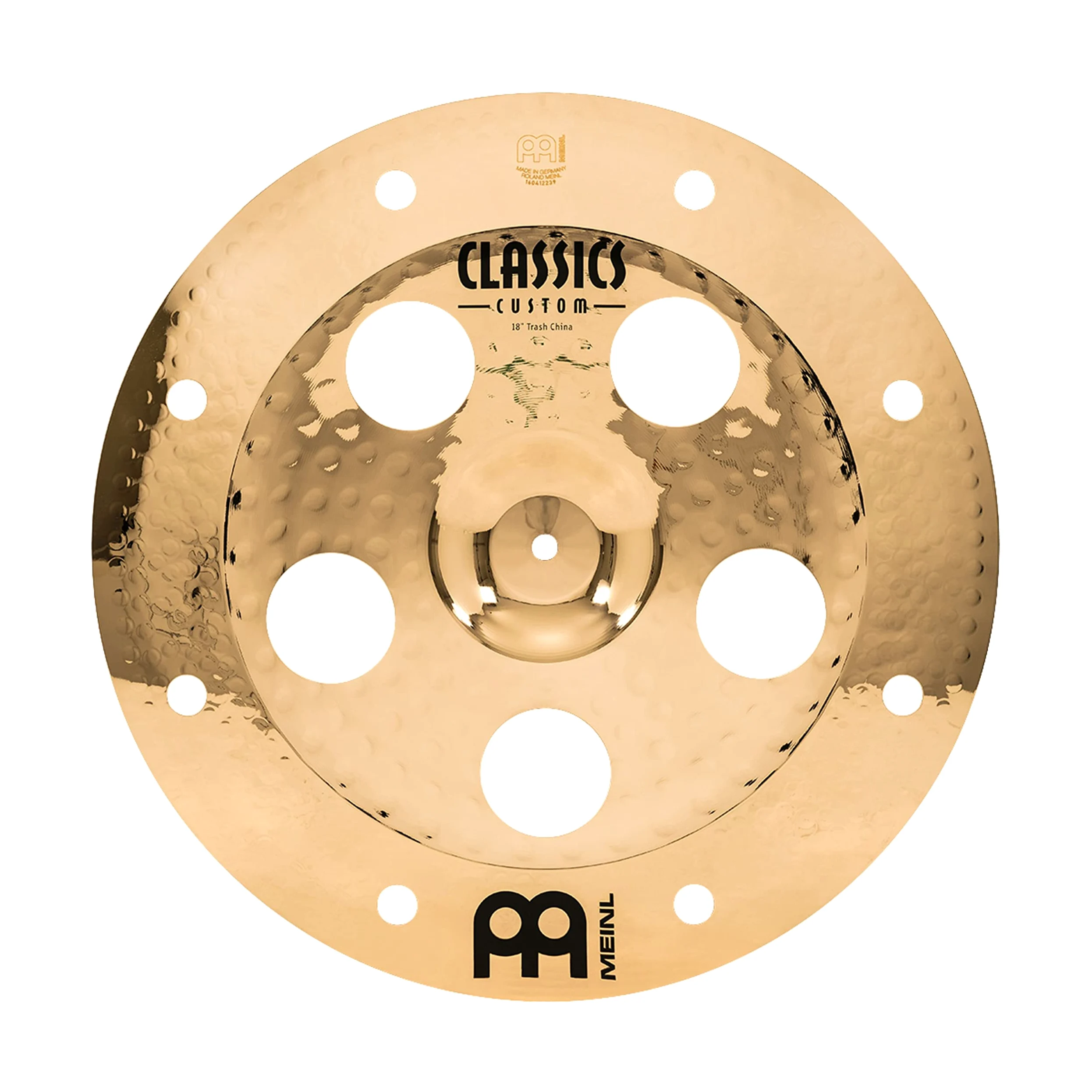Meinl Cymbals Classics Custom Brilliant Plato Trash China de 18 pulgadas (45,72cm) Platillos de Batería - Bronce B12, Acabado Brillante (CC18TRCH-B)