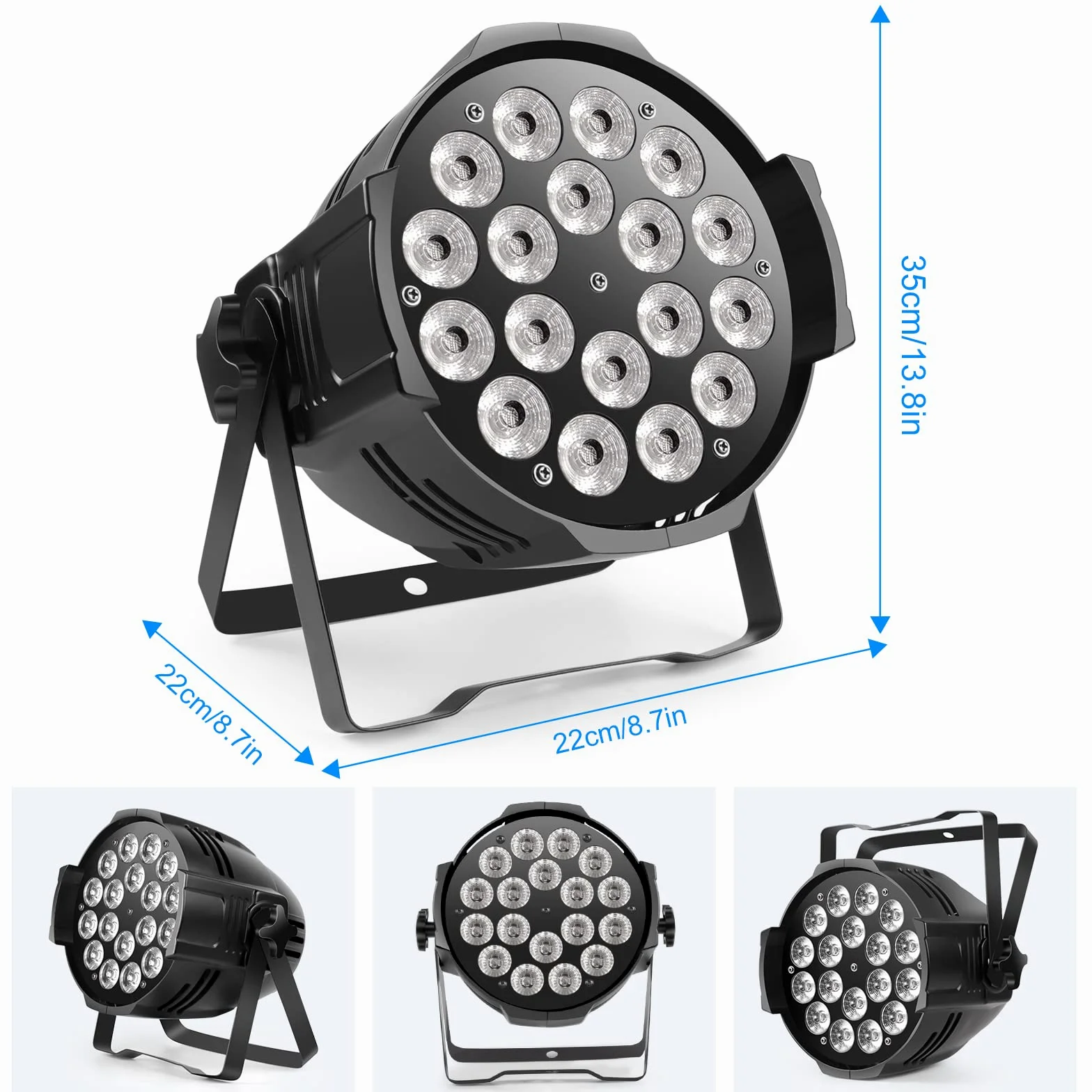 HOLDLAMP 18 Foco Par LED Luz de Escenario RGBW 4 en 1 con DMX 4/8CH para Fiesta, Discoteca, Bar, Fiesta Familiar e Iglesia