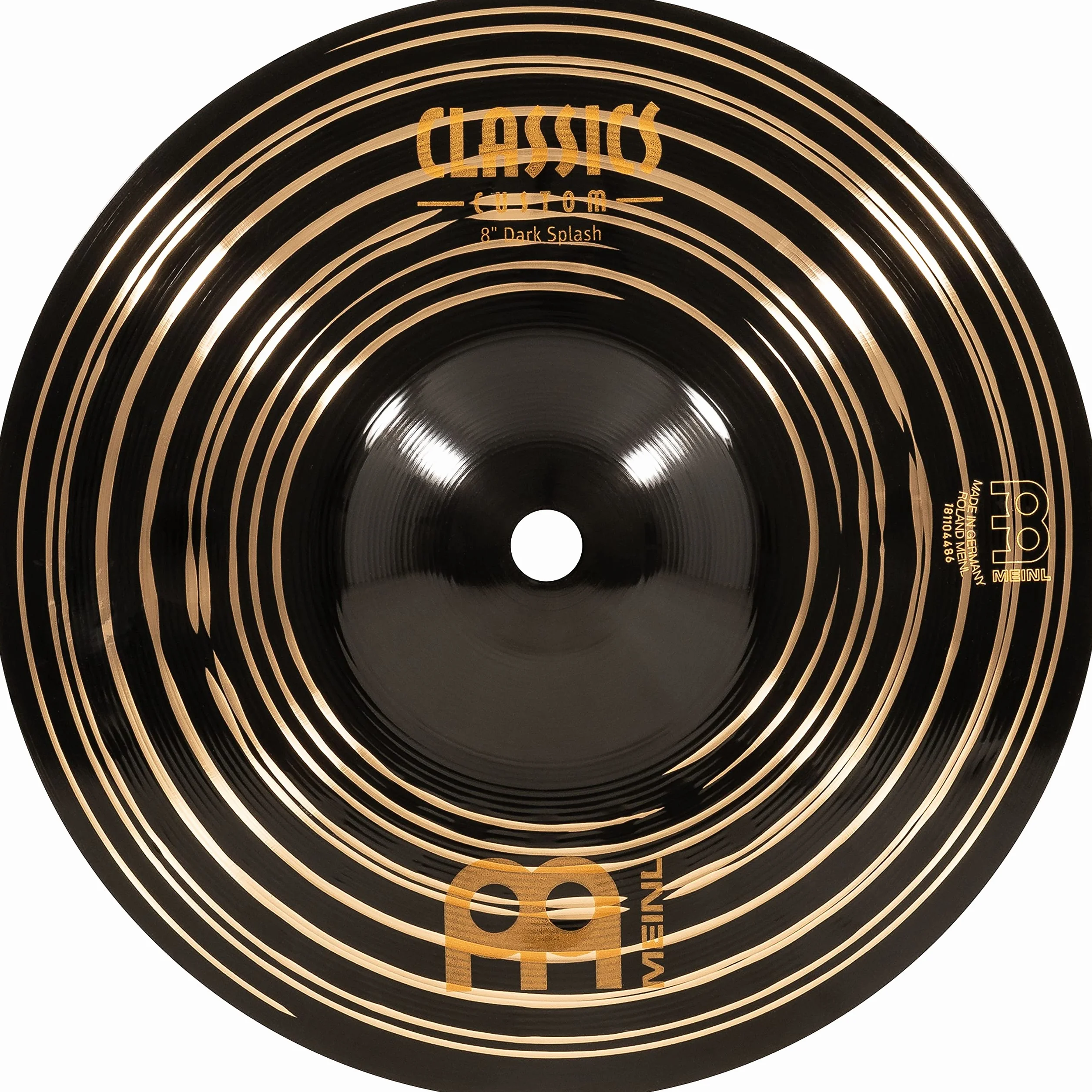 Meinl Cymbals Classics Custom Dark Plato Splash de 8 pulgadas (20,32cm) Platillos de Batería - Bronce B12, Acabado Oscuro (CC8DAS)