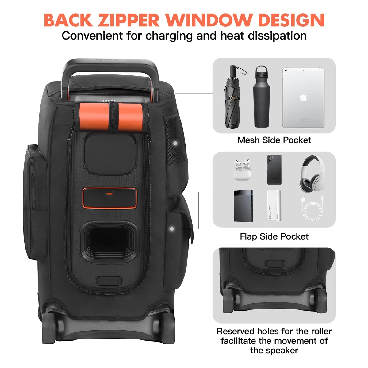 LEFOR·Z Funda para altavoz compatible con JBL PartyBox 520, bolsa de almacenamiento portátil para altavoz JBL PartyBox 520 para viajes al aire libre, solo funda