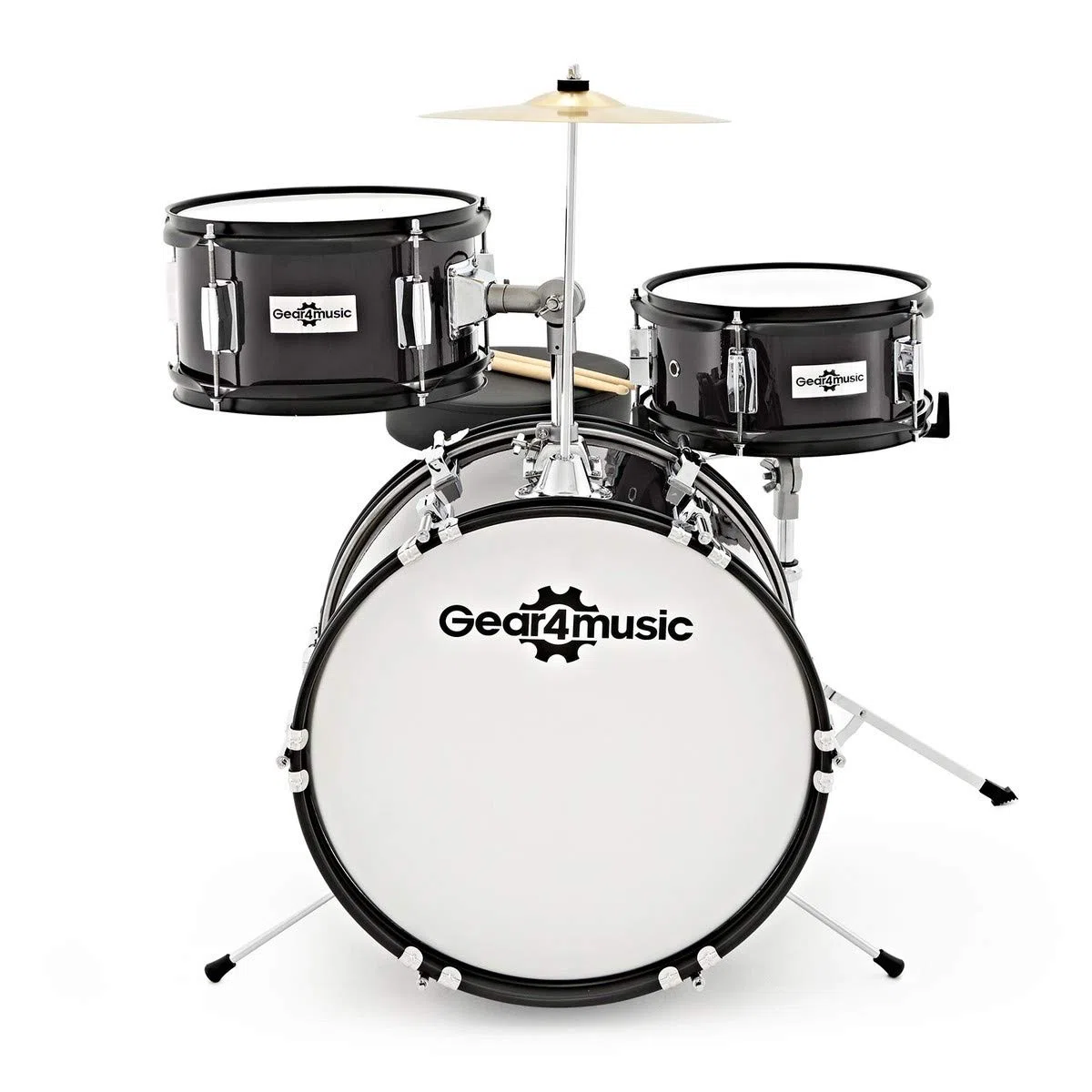 Batería Júnior de 3 Piezas Gear4music, Negro