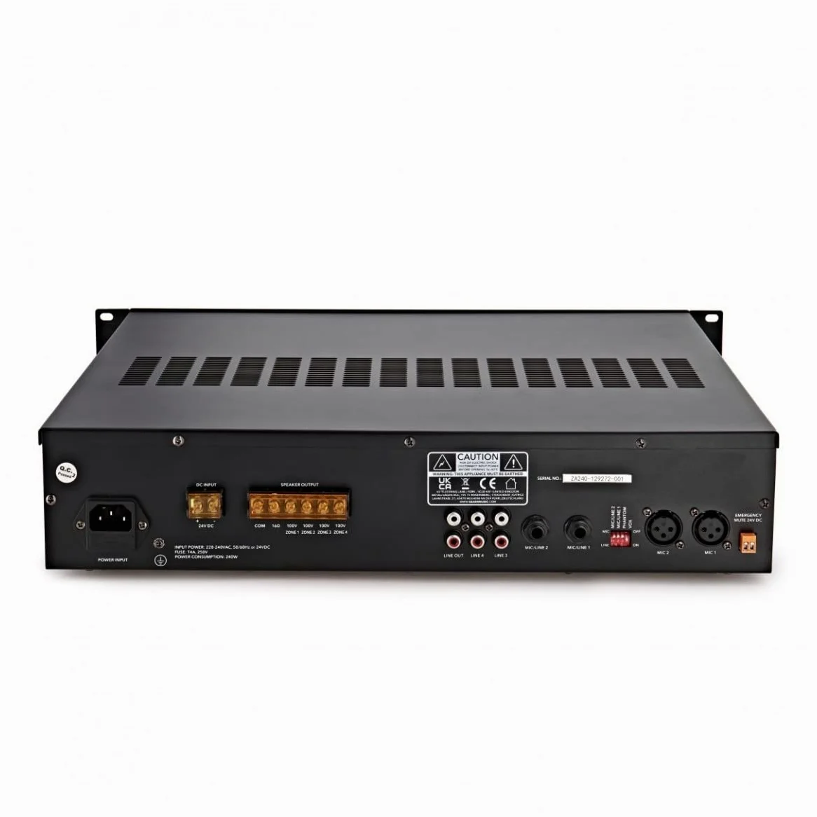 SubZero Amplificador de línea multizona de 240W con Bluetooth 100V