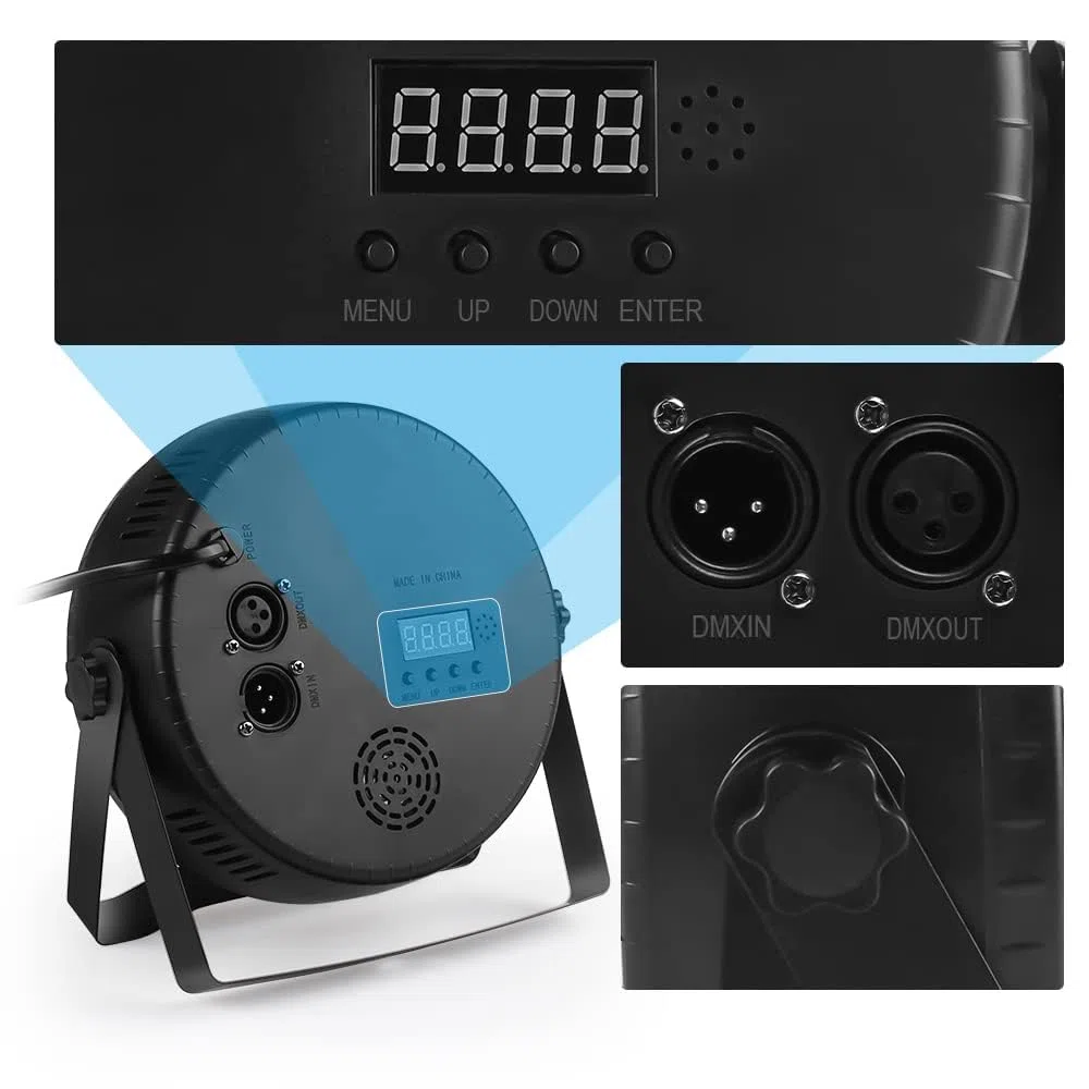 Focos LED 36W Foco RGB Luz Colorida con Control DMX y Mando, Luces de Fiesta, Discoteca, Conciertos y Celebraciones - 4 Piezas