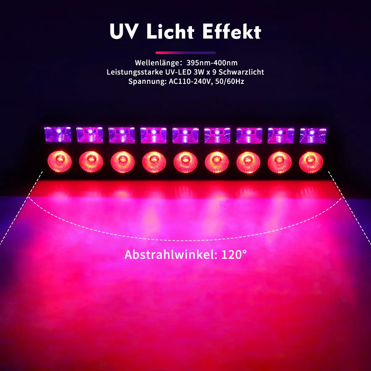 LED Wallwasher 63W RGBW UV, Barra de Luz DMX Con Efectos Para Fiestas, Escenario, Navidad, Halloween, DJ, Club Nocturno y Bodas (1pcs UV+RGBW)