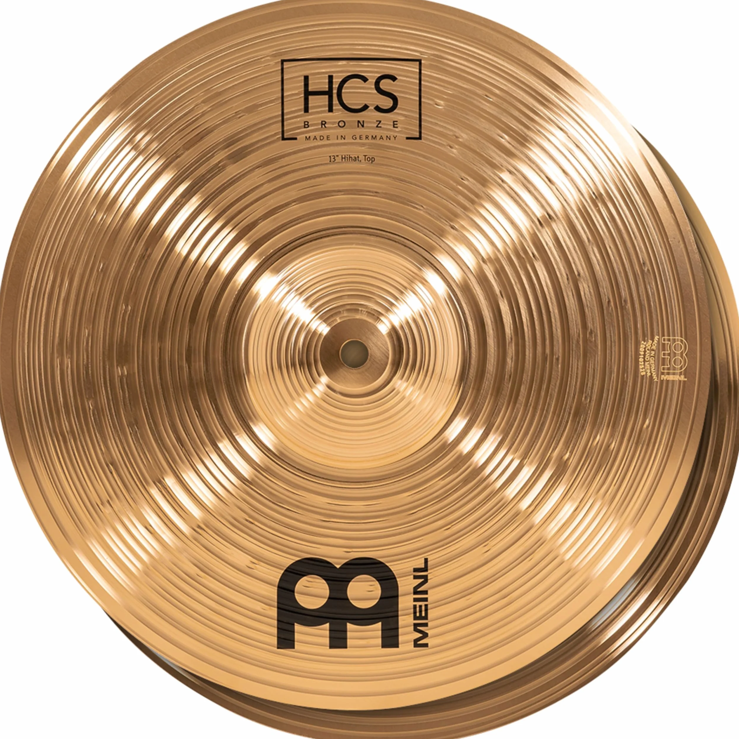 Meinl Cymbals HCS Bronze Plato Hihat de 13 pulgadas (33,02cm) Platillos de Batería – Pareja – Bronce B8, Acabado Tradicional (HCSB13H)