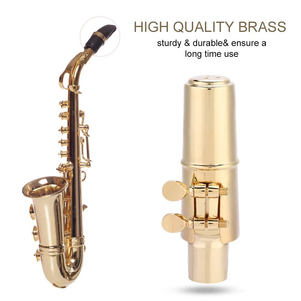 Boquilla de Saxofón 7C, Eb Alto Sax Saxofón Boquilla Metal con Cap Pads Instrumentos musicales Accesorio